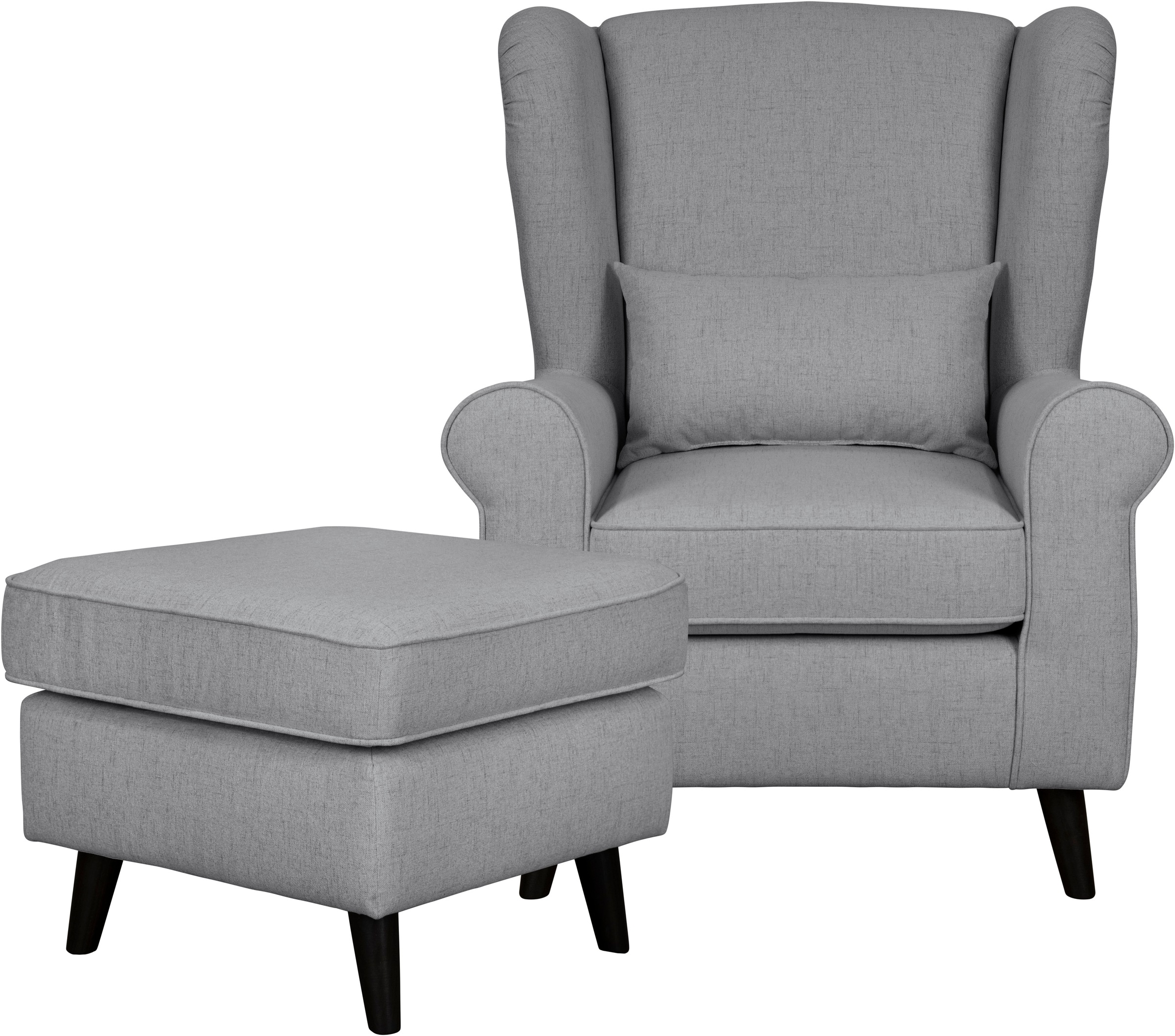 Home affaire Sessel »Ohrensessel CHISTELLE, wahlweise mit Polsterhocker«, mit Wellenunterfederung, Maße: B/T/H: 81/87/99 cm