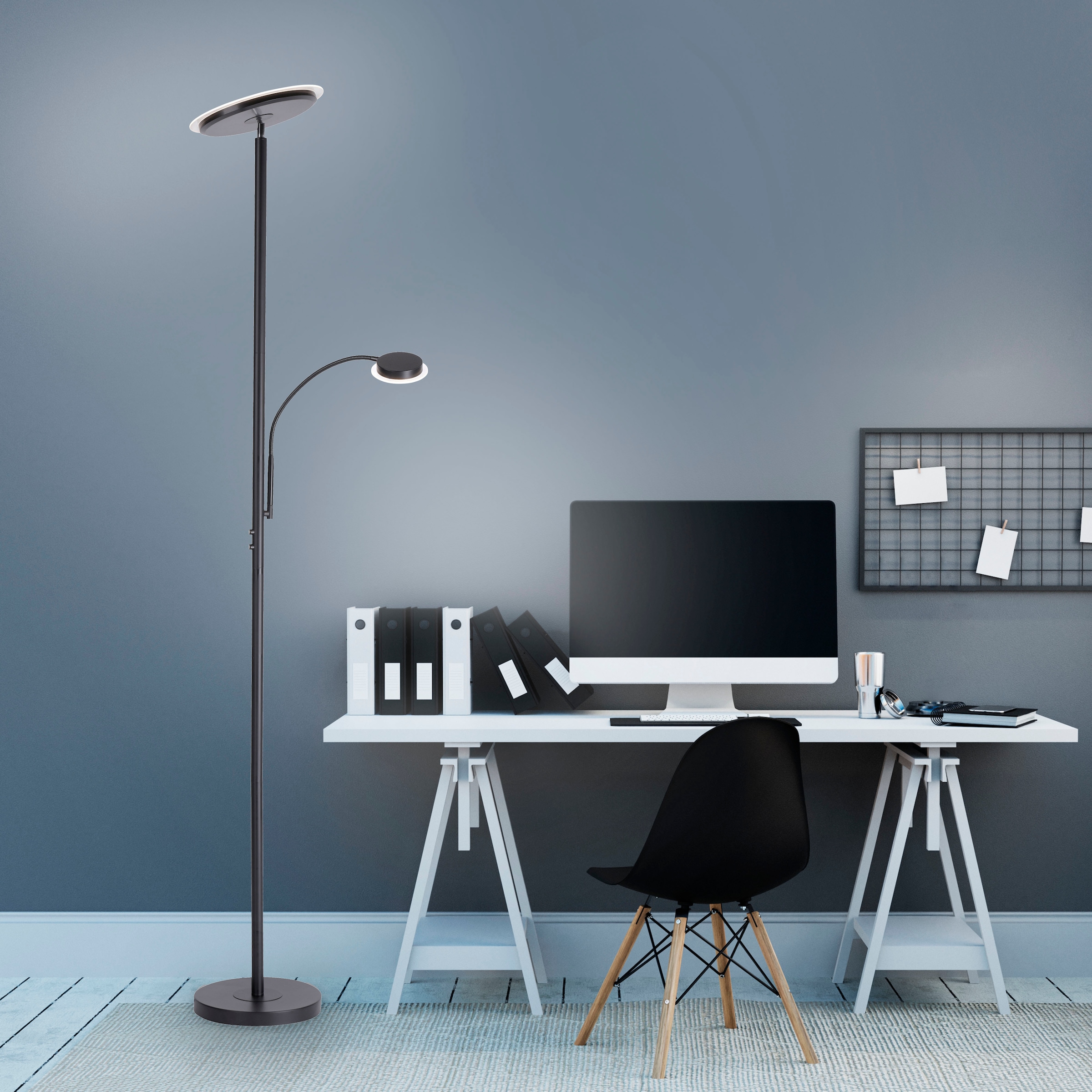 JUST LIGHT Stehlampe »HANS«, 2 flammig, Leuchtmittel LED-Board-LED-Board | LED fest integriert, LED, dimmbar über Touchdimmer, Schalter, Touchschalter