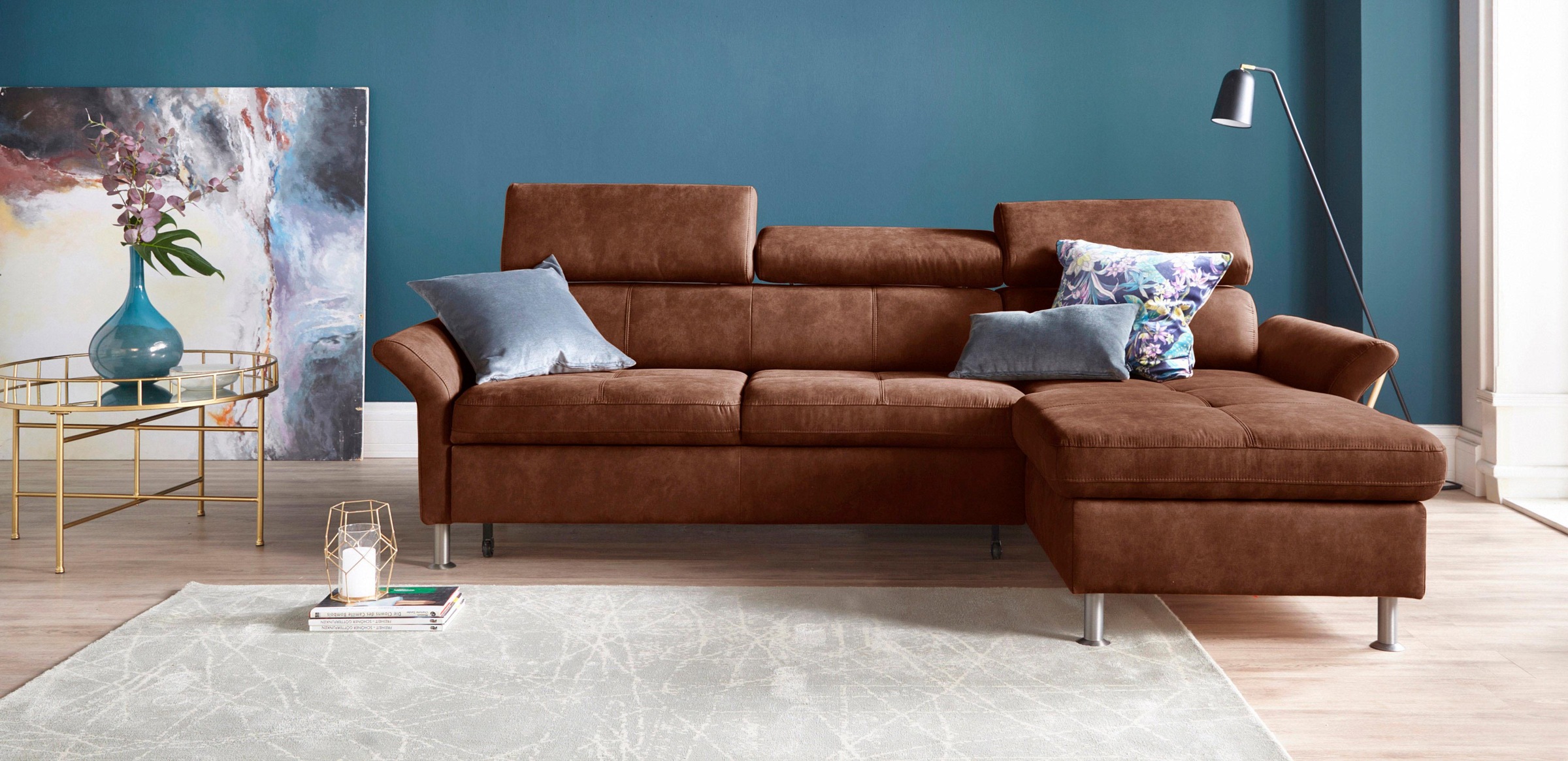 exxpo - sofa fashion Ecksofa »Maretto, bequem & komfortabel, bodenfrei, Bre günstig online kaufen