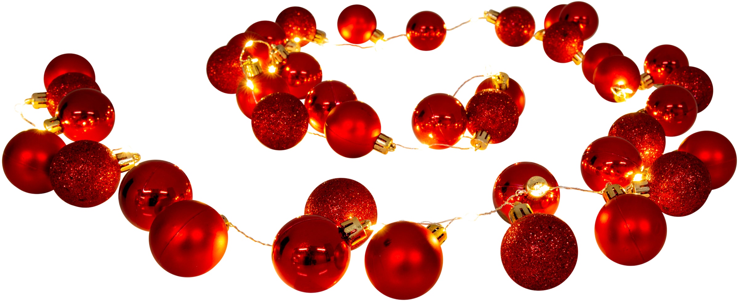 näve Lichterkette »LED-Outdoor-Weihnachtslichterkette, kaufen Raten St.-flammig, rot auf (6h Weihnachtsdeko aus),Farbe: rot aussen«, incl. l: 1 Timer und 18h an Ein-/Ausschalter, 240cm