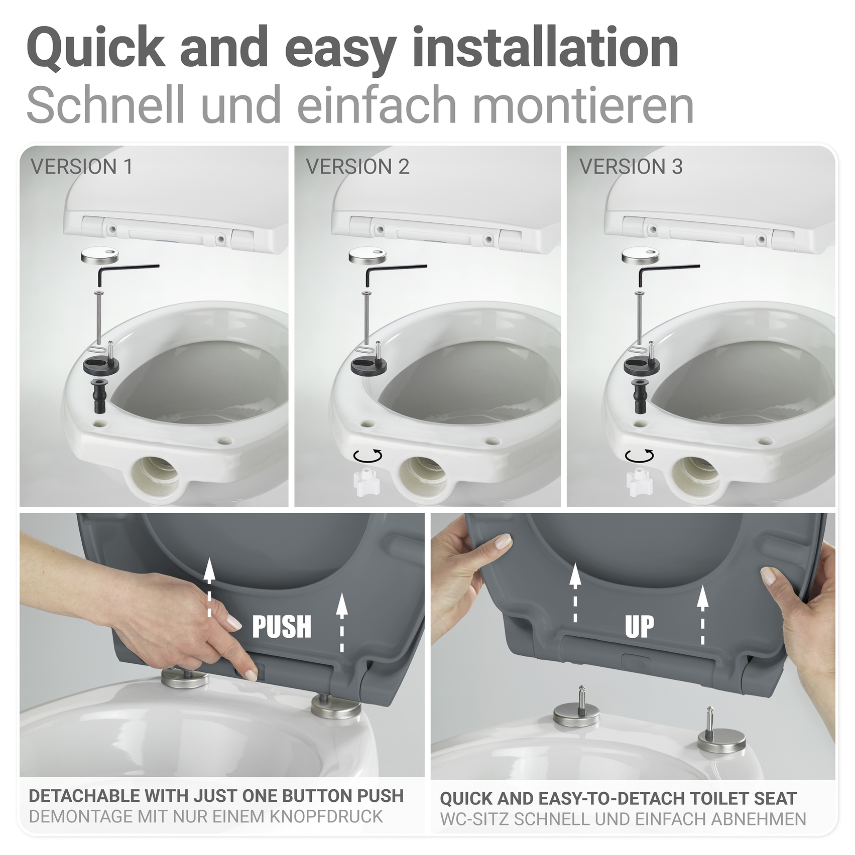 WENKO WC-Sitz »Ostuni« bruchstabiler Toilettensitz, belastbar bis 300 kg, mit Absenkautomatik