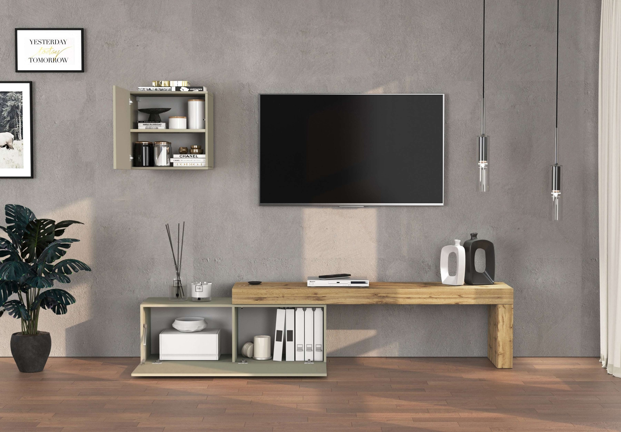 OTTO home TV-Wand »Chronos TV-Set, Wohnwand – Elemente frei platzierbar, Made in Italy« Set, 2-er set, 2 Stk. tlg.