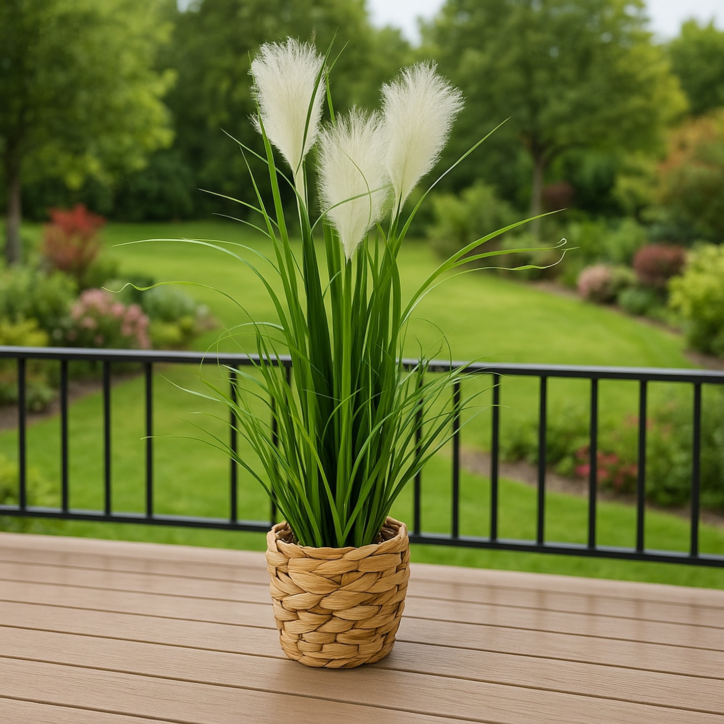 I.GE.A. Kunstpflanze »Pampasgras« Mit Übertopf, künstliches Pampas Gras