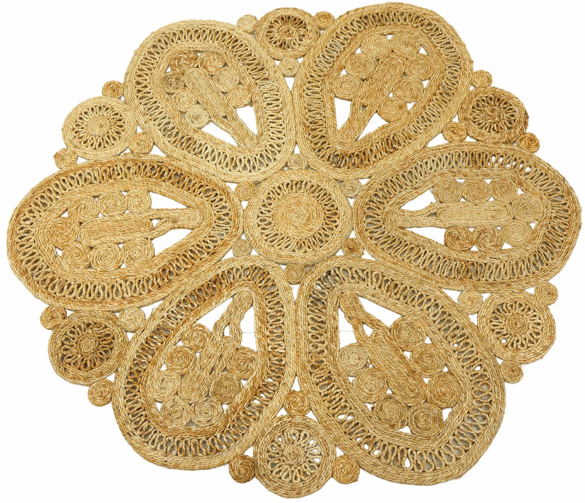 carpetfine Sisalteppich »Juteteppich Liam«, rund, 13 mm Höhe, natürliches Pflanzenmaterial von Hand gewebt, Boho Style