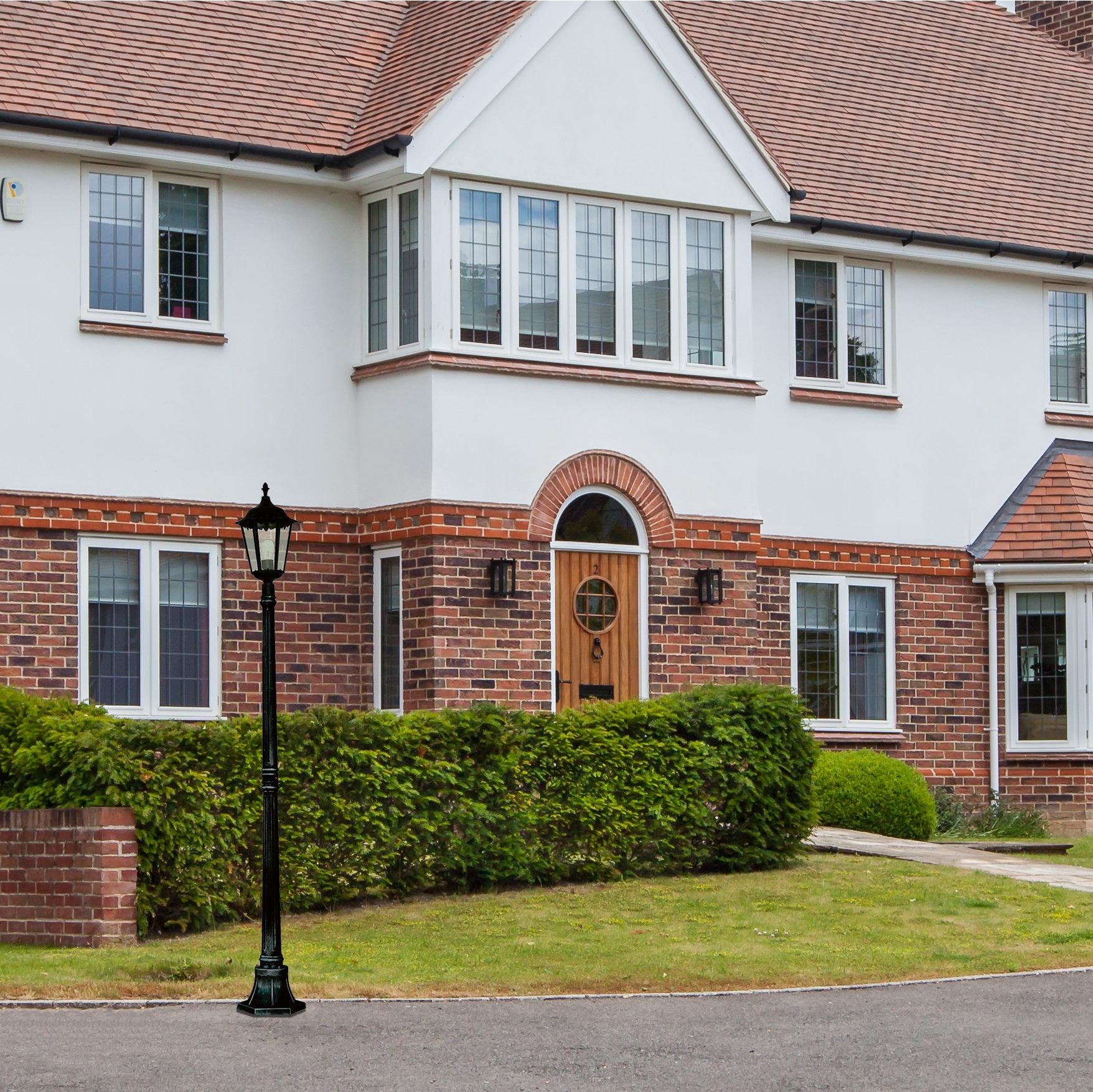 Searchlight Außen-Stehlampe »Alex- Außenleuchte - Schwarzes Metall & Glas, IP44« E27 1 Stk.