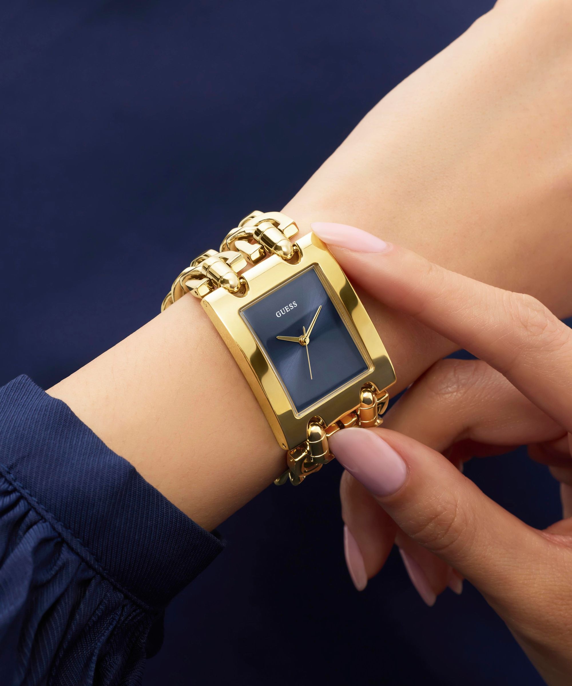 Guess Quarzuhr »Guess HEAVY METAL« Armbanduhr, Damenuhr, Edelstahlarmband, analog