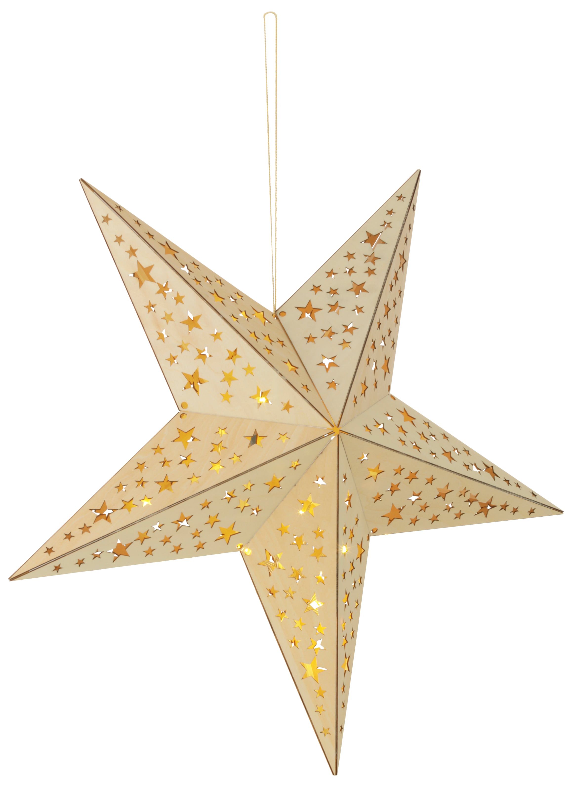 IC Winterworld LED Stern »Weihnachtsstern«, 10 flammig, aus Holz, mit Lichterkette, Weihnachtsdeko
