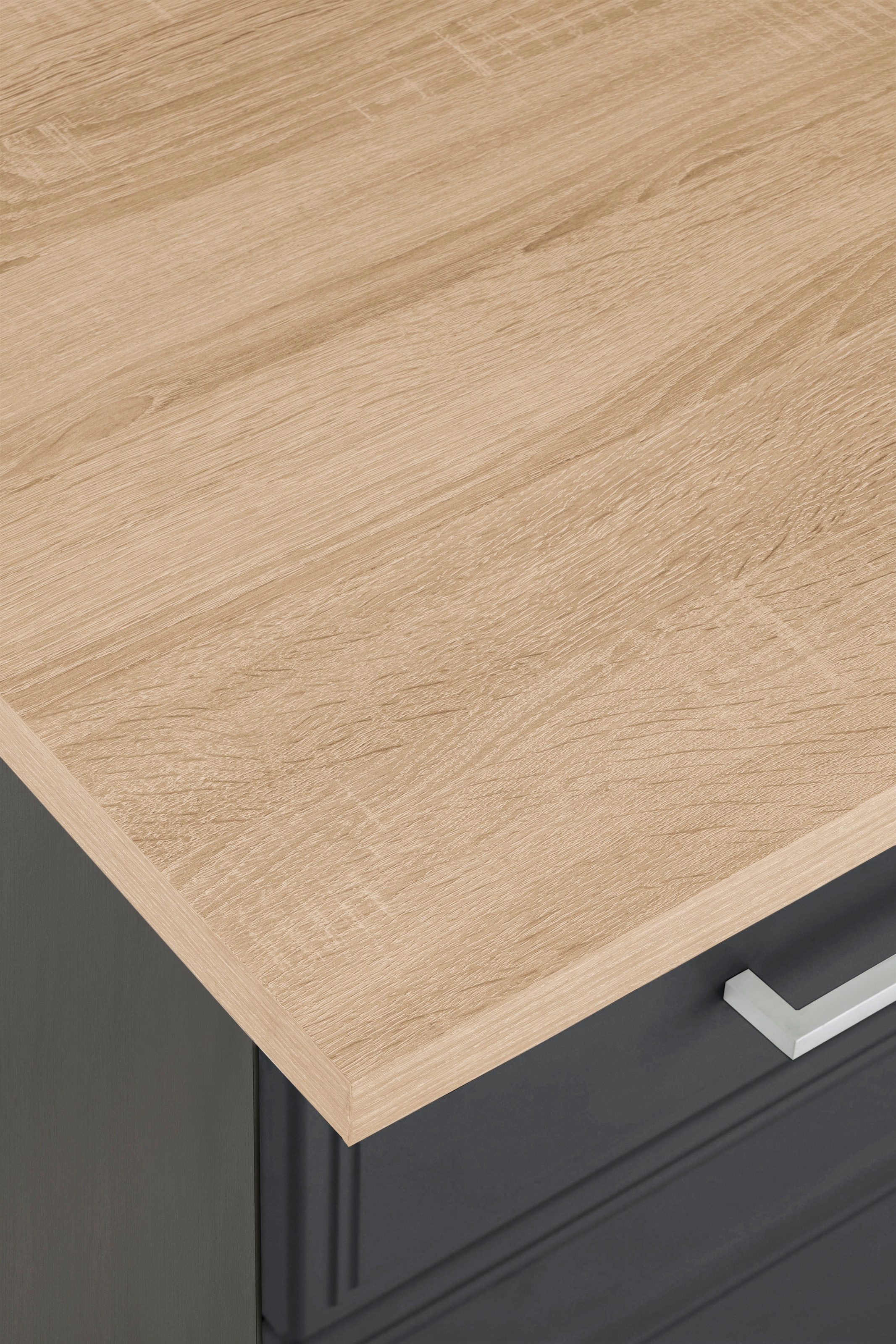 KOCHSTATION Winkelküche »KS-Stockholm« Stellbreite 220/220 cm, mit hochwertigen MDF Fronten im Landhaus-Stil