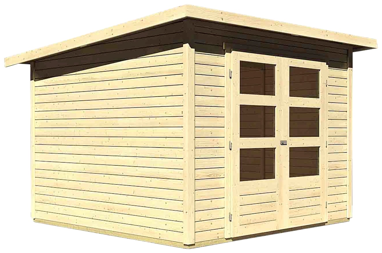 Karibu Gartenhaus »Stockach 4«, (Set), anthrazit, naturbelassen oder terragrau