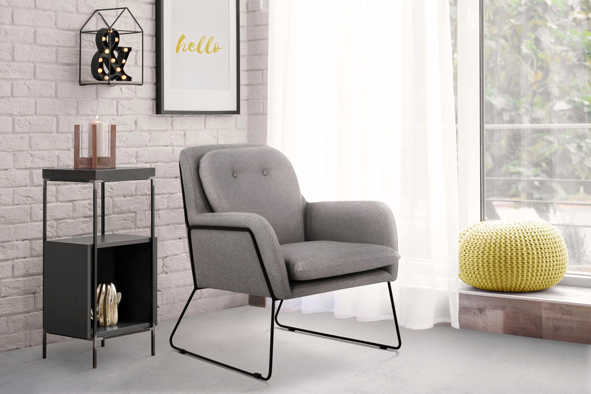 Home affaire Sessel »Flin Cocktailsesel« mit Knöpfen und Kissenoptik im Rüc günstig online kaufen