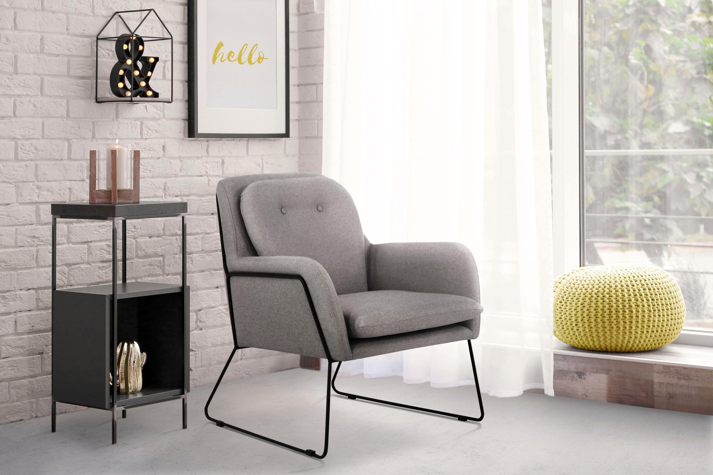 INOSIGN Sessel "Flin Cocktailsesel", mit Knöpfen und Kissenoptik im Rücken günstig online kaufen