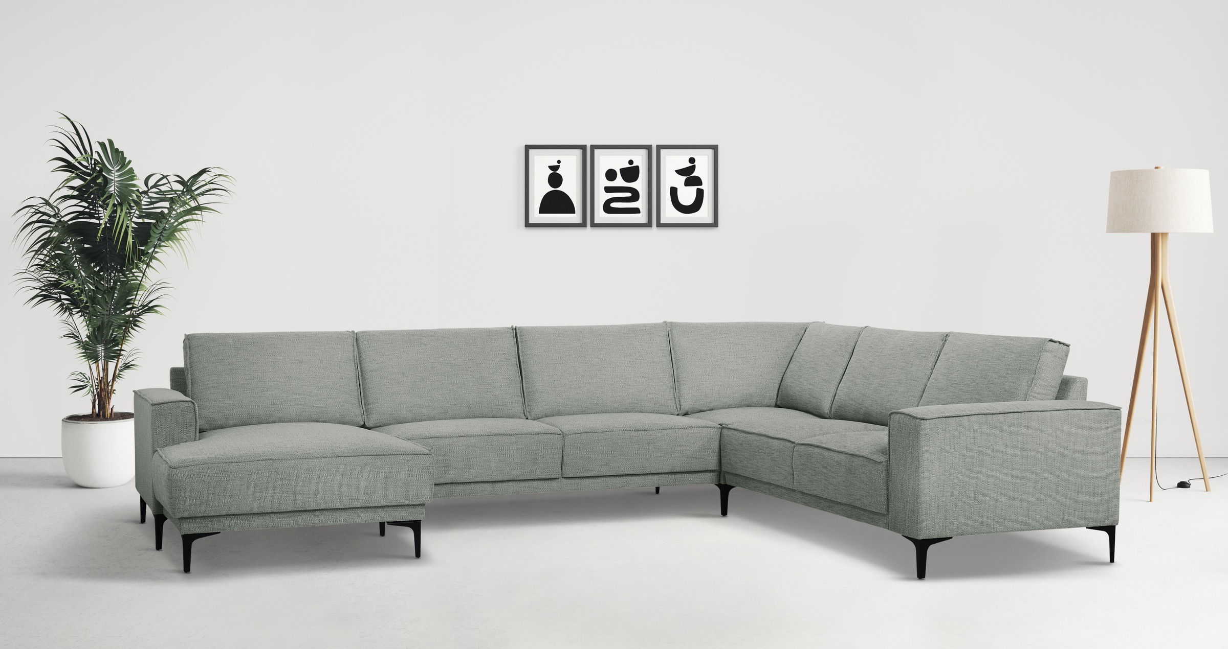 OTTO home Wohnlandschaft »XXL Sofa Oland, Struktur, Flachgewebe, Luxus-Micr günstig online kaufen