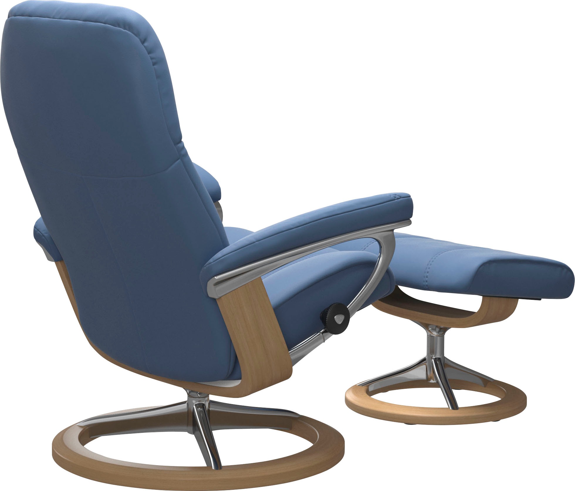 Stressless® Relaxsessel »Consul«, (Set, Relaxsessel mit Hocker), mit Hocker, mit Signature Base, Größe S, Gestell Eiche