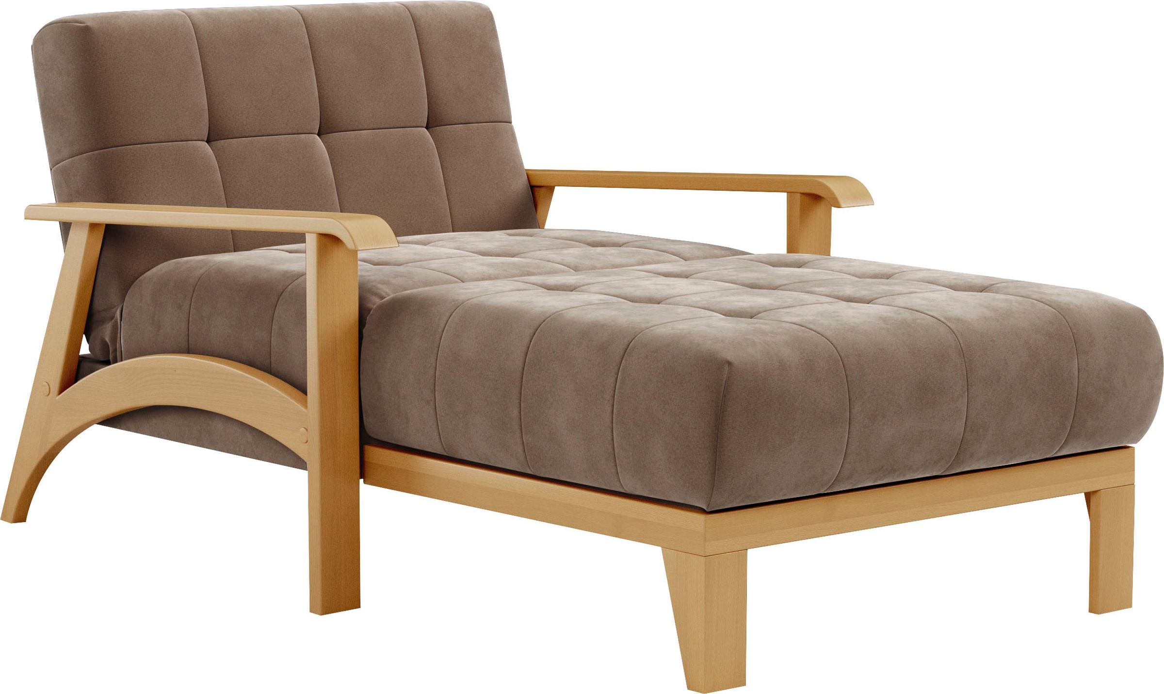 sit&more Recamiere »Billund«, Armlehnen aus eichefarbigem Buchenholz, verschiedene Bezüge und Farben