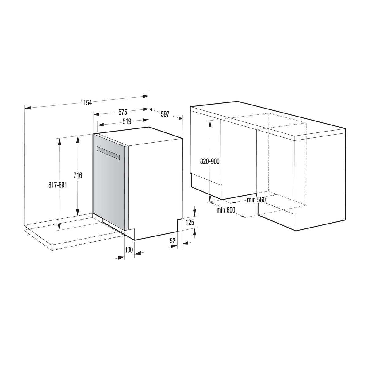 GORENJE Unterbaugeschirrspüler »GU673B65X« 9,5 l 16 Maßgedecke TotalDry - auto. Türöffnung