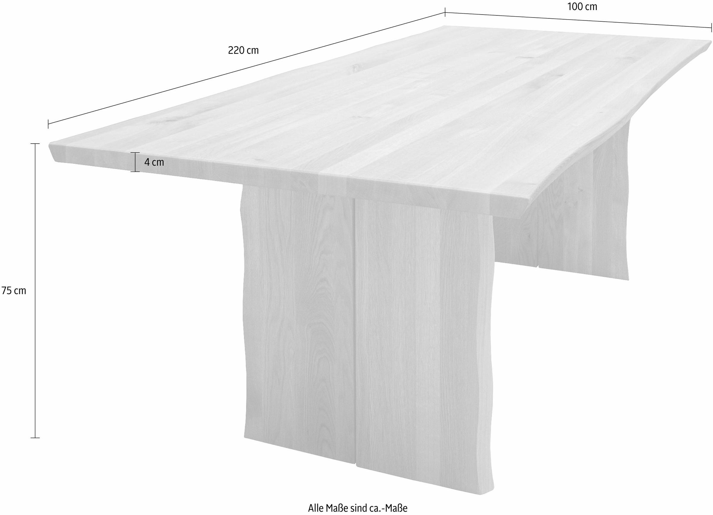 massivline&more Esstisch »Oviedo 2«, Massivholz mit Baumkante günstig online kaufen