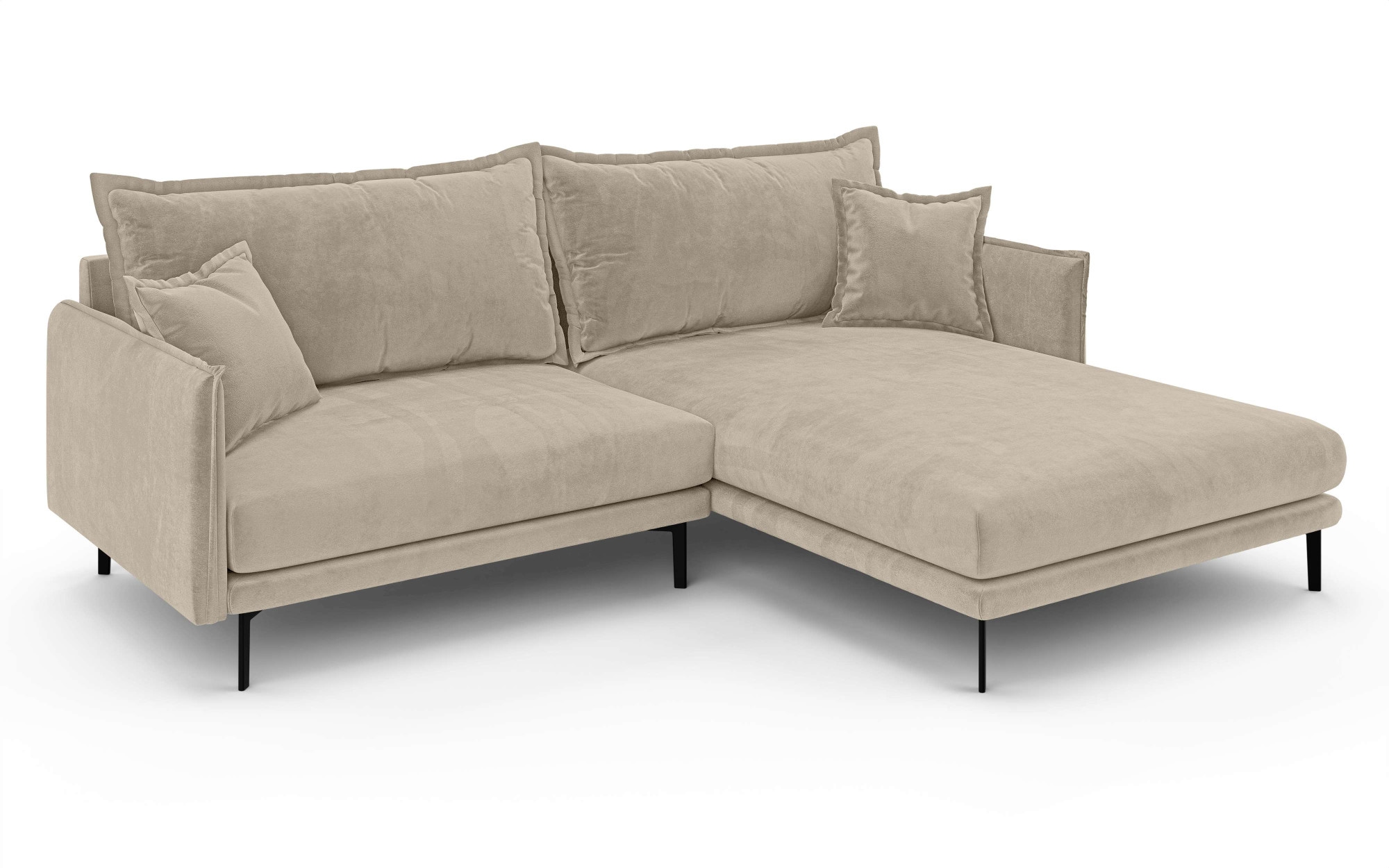 INOSIGN Ecksofa »ALEXANDRIA mit Recamiere rechts oder links bestellbar, moderne Bezüge«, L-Form mit Wellenunterfederung, Maße: B/H/T 246/86/190 cm