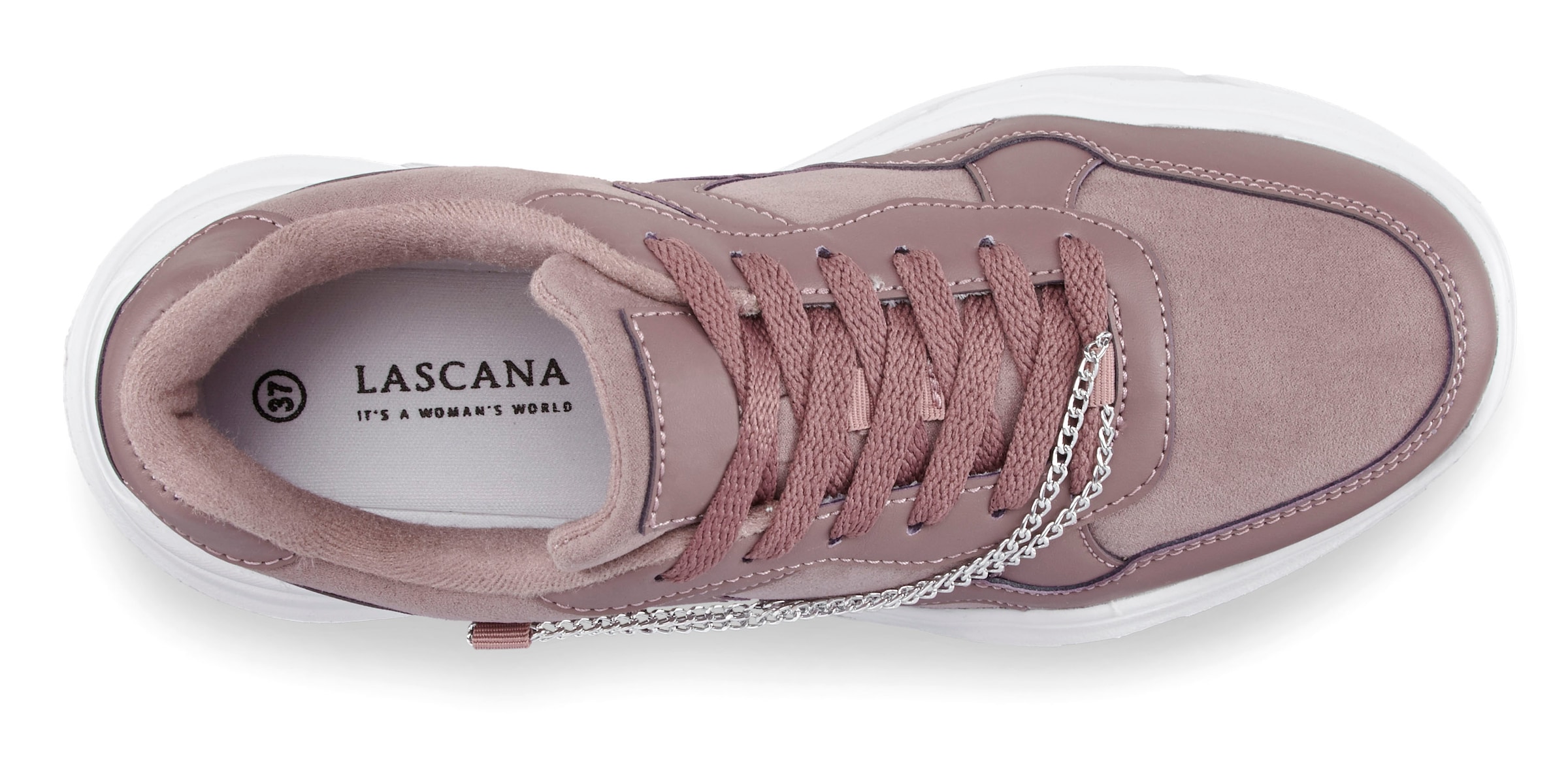 LASCANA Sneaker  mit Chunky-Sohle & Ketten, Schnürhalbschuhe, Freizeitschuhe VEGAN