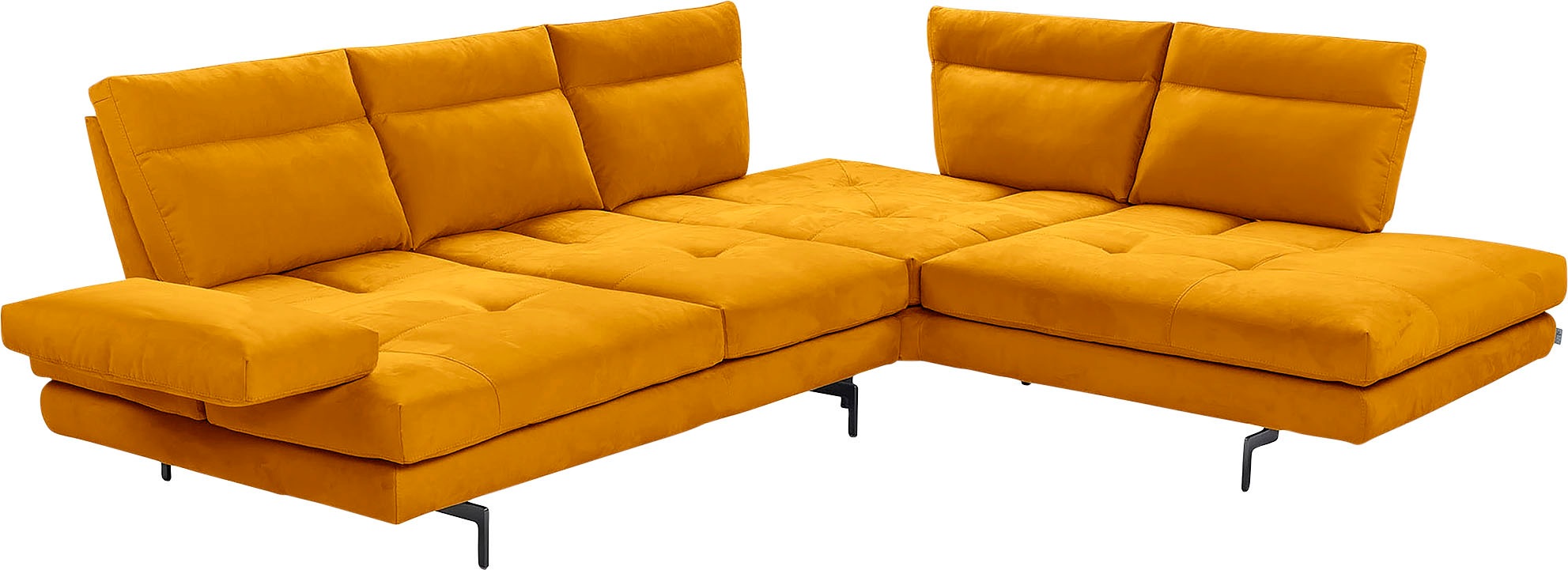 CALIA ITALIA Ecksofa »Toby Wing, L-Form, Designsofa mit sensationellem Sitzkomfort«, Sitztiefenverstellung, funktionale Ecke, Füße in schwarz matt