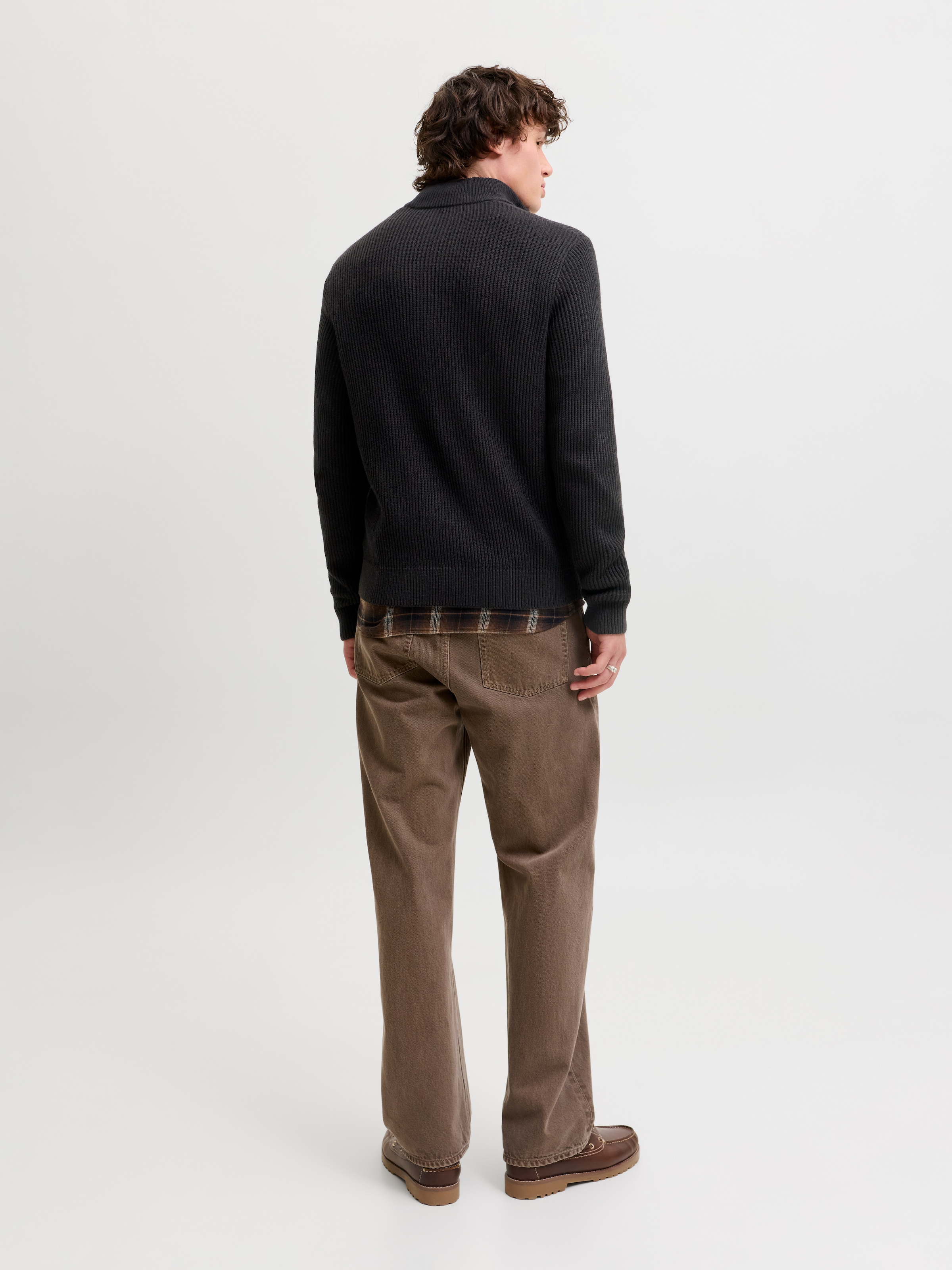 Jack & Jones Troyer »JJPANNEL KNIT HALF ZIP AW26« Materialmix, regular fit