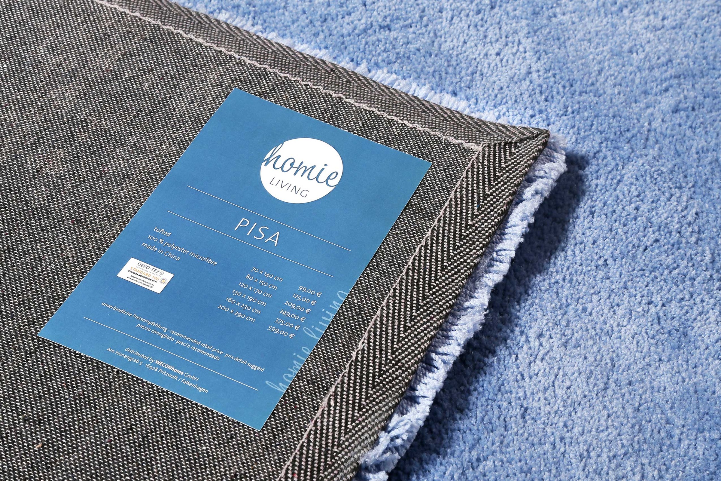 Homie Living Teppich »Pisa«, rund, 25 mm Höhe, Hochflor, Microfaser, uni, weich, Shaggy, Wohnzimmer, Schlafzimmer