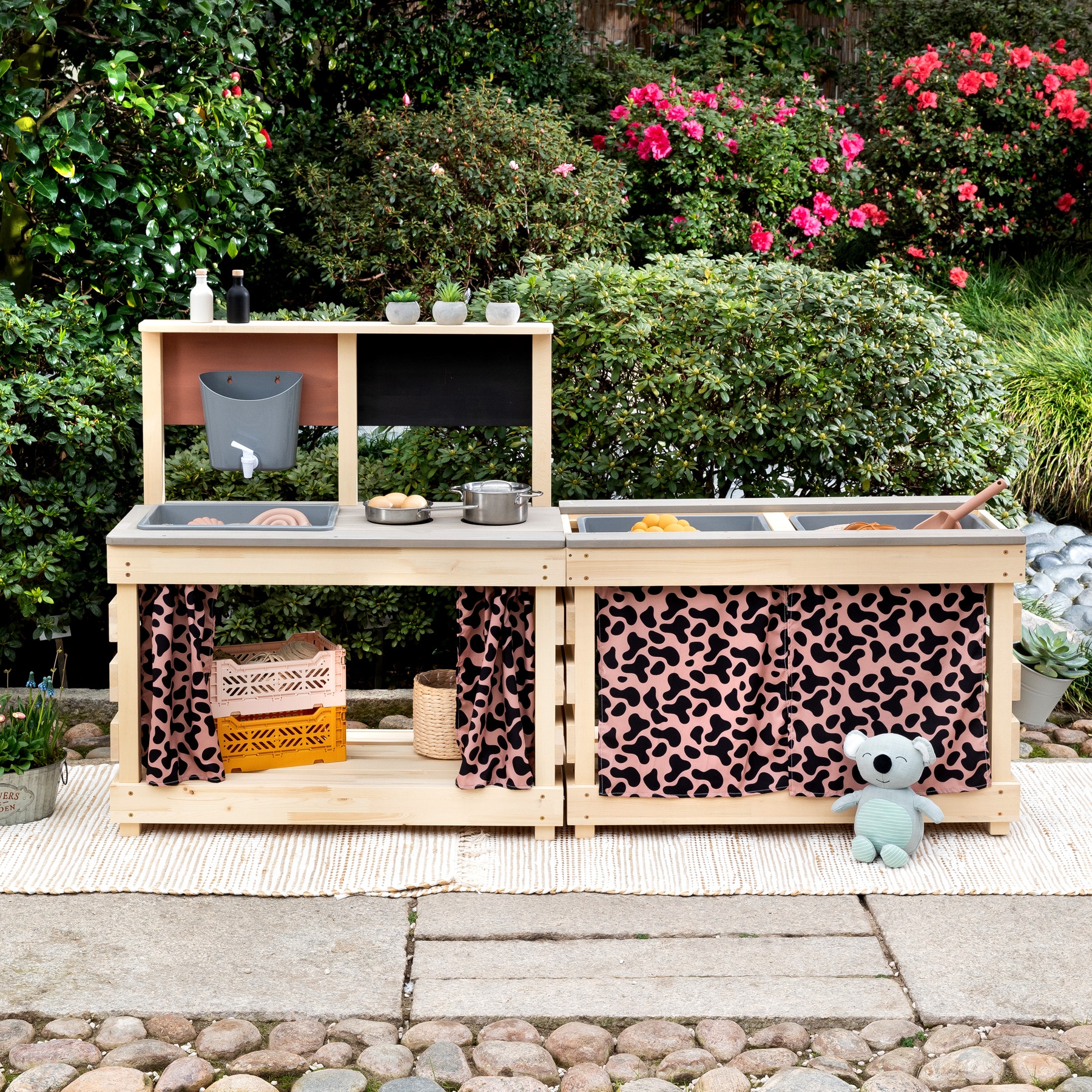MUDDY BUDDY® Outdoor-Spielküche »Big Leo«, natur - puderrosa; FSC® - schützt Wald - weltweit