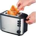 Severin Toaster »AT 2514«, 2 kurze Schlitze, für 2 Scheiben, 850 W, inkl. Brotscheibenzentrierung für die gleichmäßige Bräunung und integriertem Brötchen-Röstaufsatz