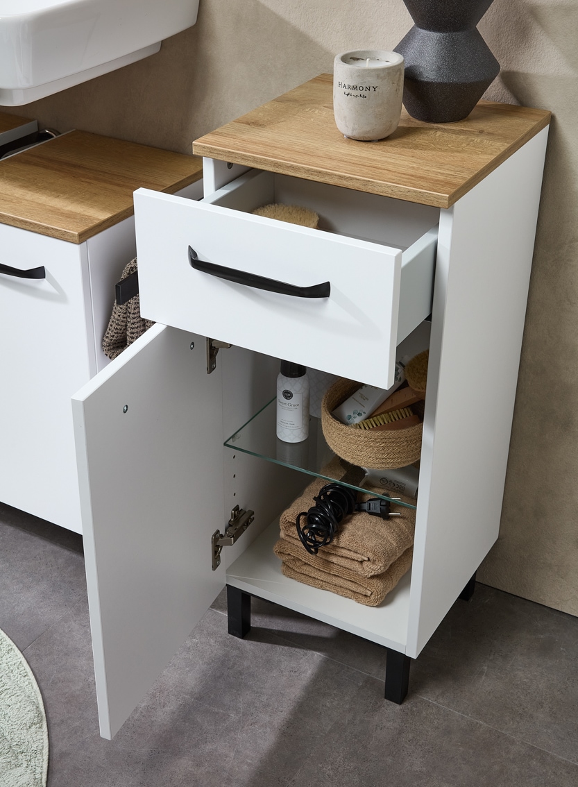 Saphir Unterschrank »Quickset 500, Badschrank 32,4 cm, 1 Tür und 1 Schublade« Badezimmerschrank, 1 Einlegeboden