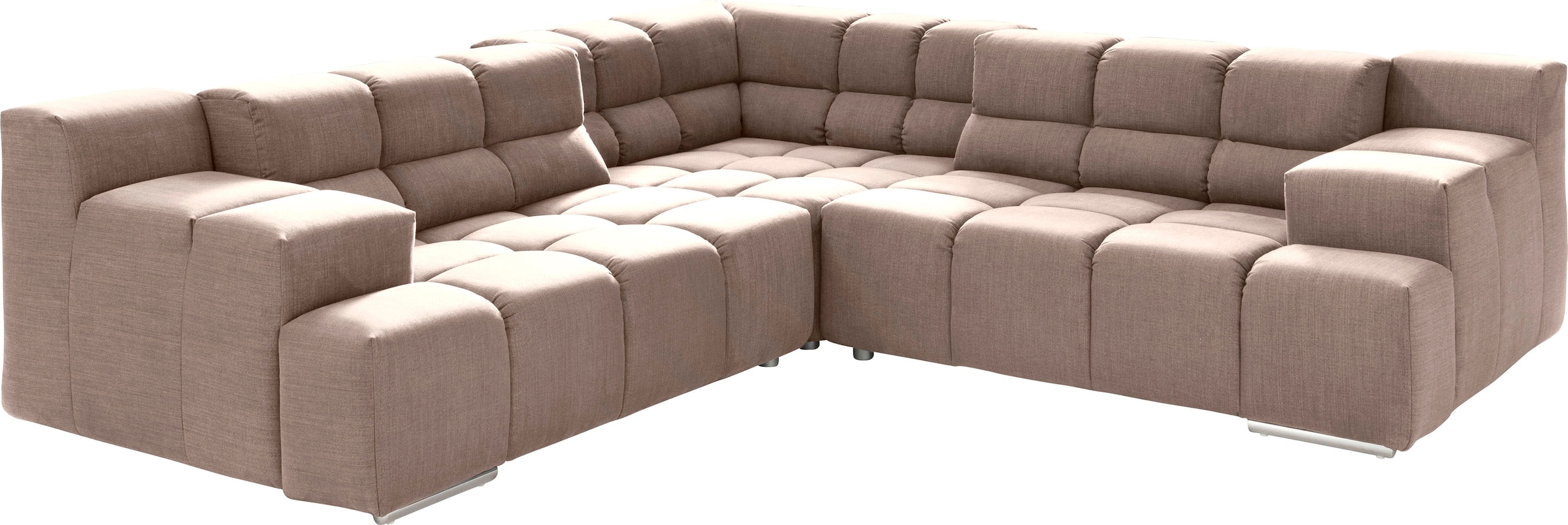 designwerk Ecksofa »Temple, aufwendige Verarbeitung, tolle Designsprache«, mit Sitztiefenverstellung für mehr Sitzkomfort,gleichschenklig