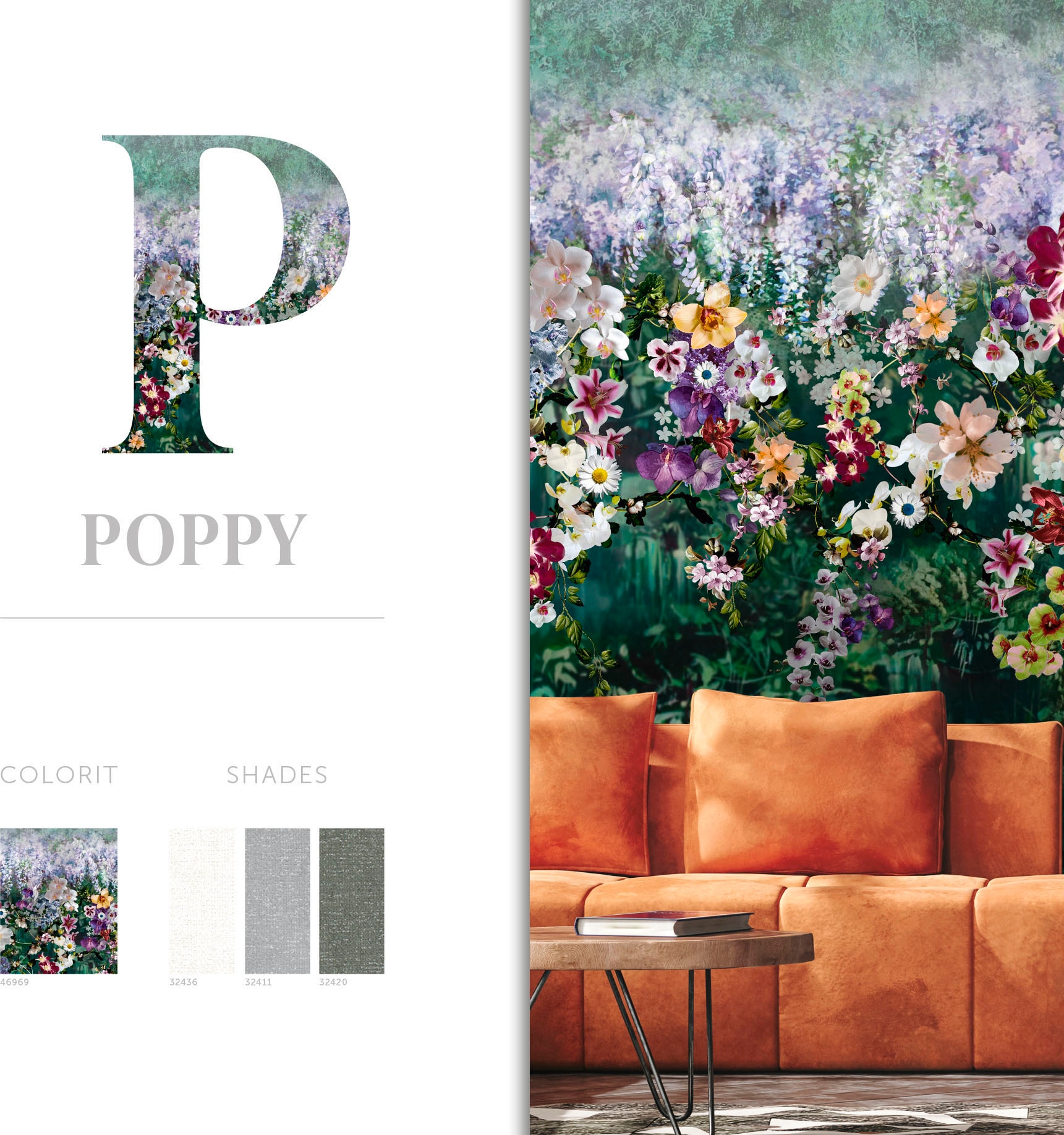 Marburg Fototapete »Poppy«, matt, moderne Tapete für Wohnzimmer Schlafzimmer Küche