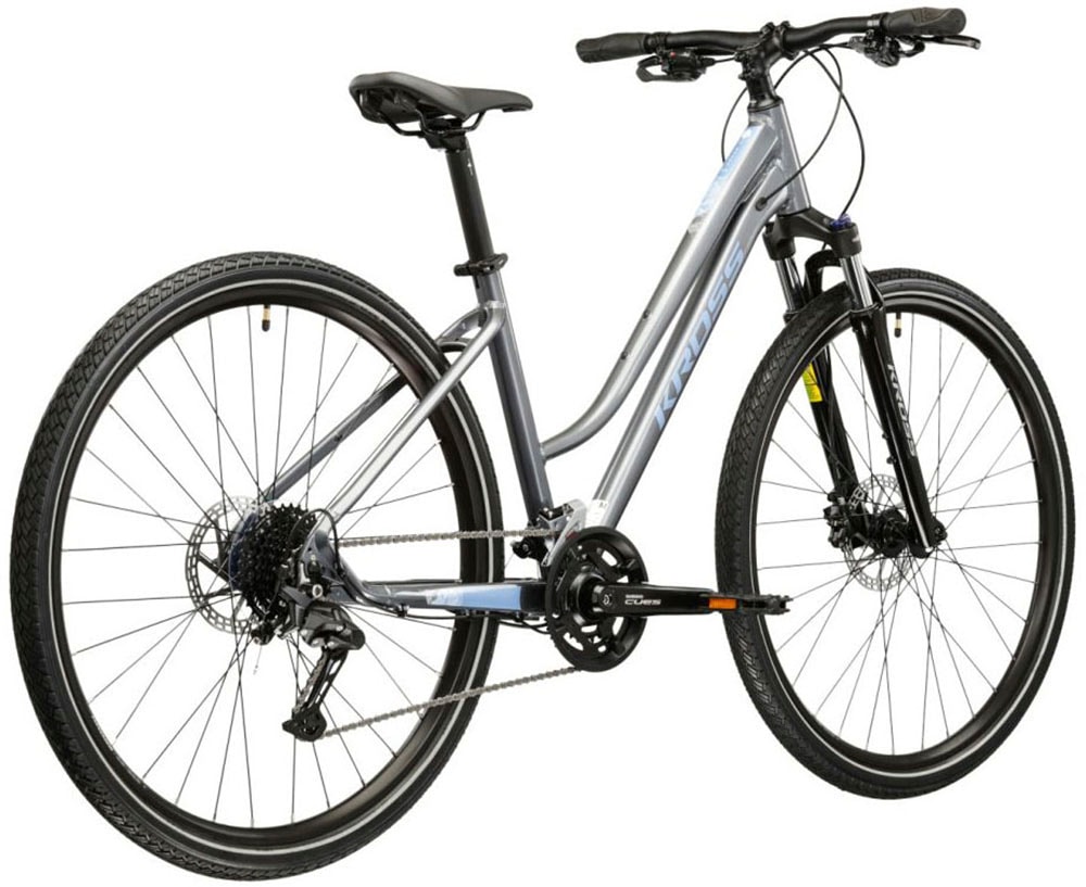 Kross Crossrad »Crossrad Damen 28" Evado 5.0 grau 18 Gänge« 18 Gang Shimano CUES U3020 Schaltwerk Kettenschaltung