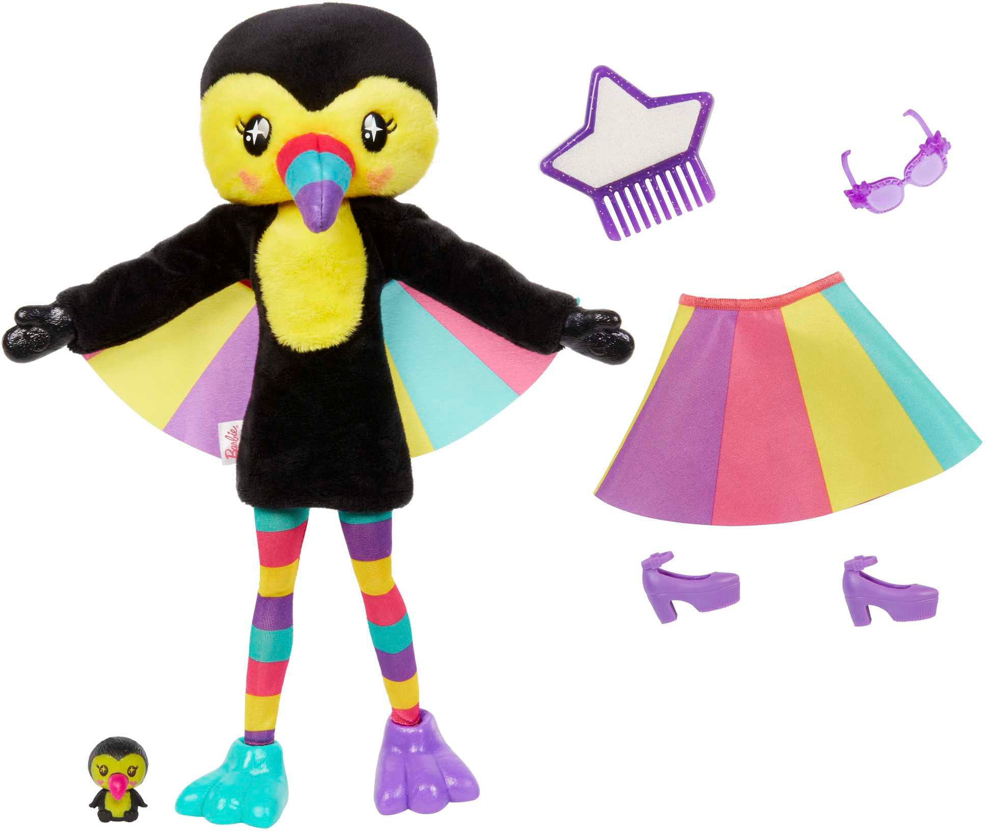 Barbie Anziehpuppe »Cutie Reveal, im Tukan-Kostüm mit Farbwechsel (Dschungel-Serie)«, inklusive Accessoires