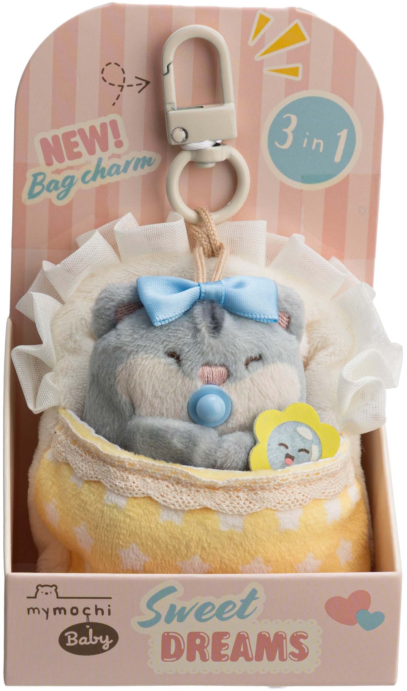 Nici Kuscheltier »mymochi, Set Hamster Shai 7cm mit Rassel & Bettchen mit Karabiner« in Geschenkbox