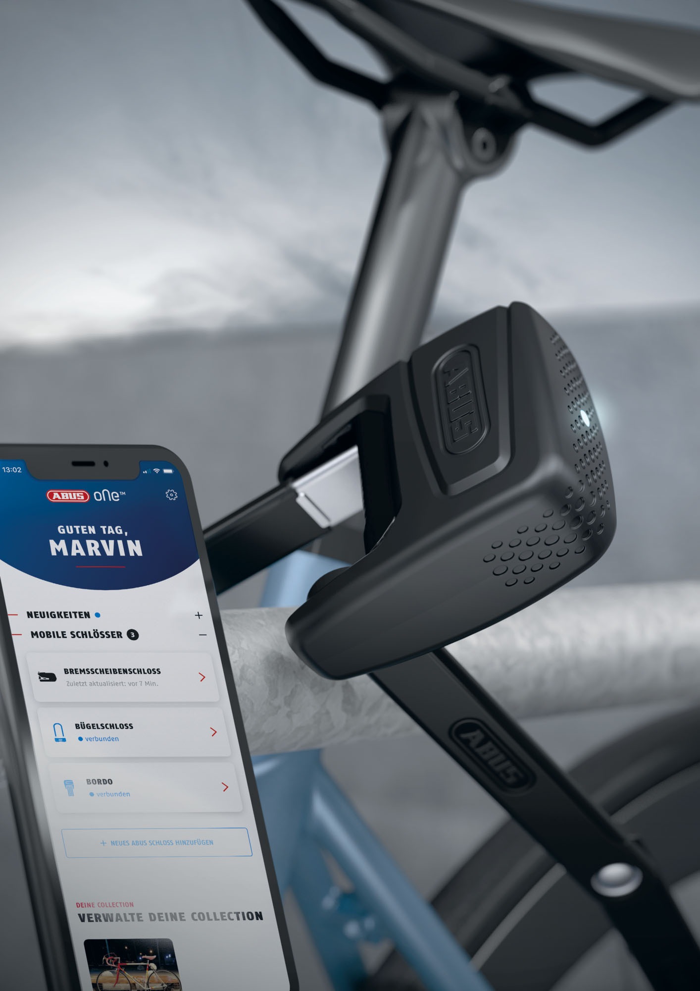 ABUS Faltschloss »6000A/120 BK SH BORDO SmartX«