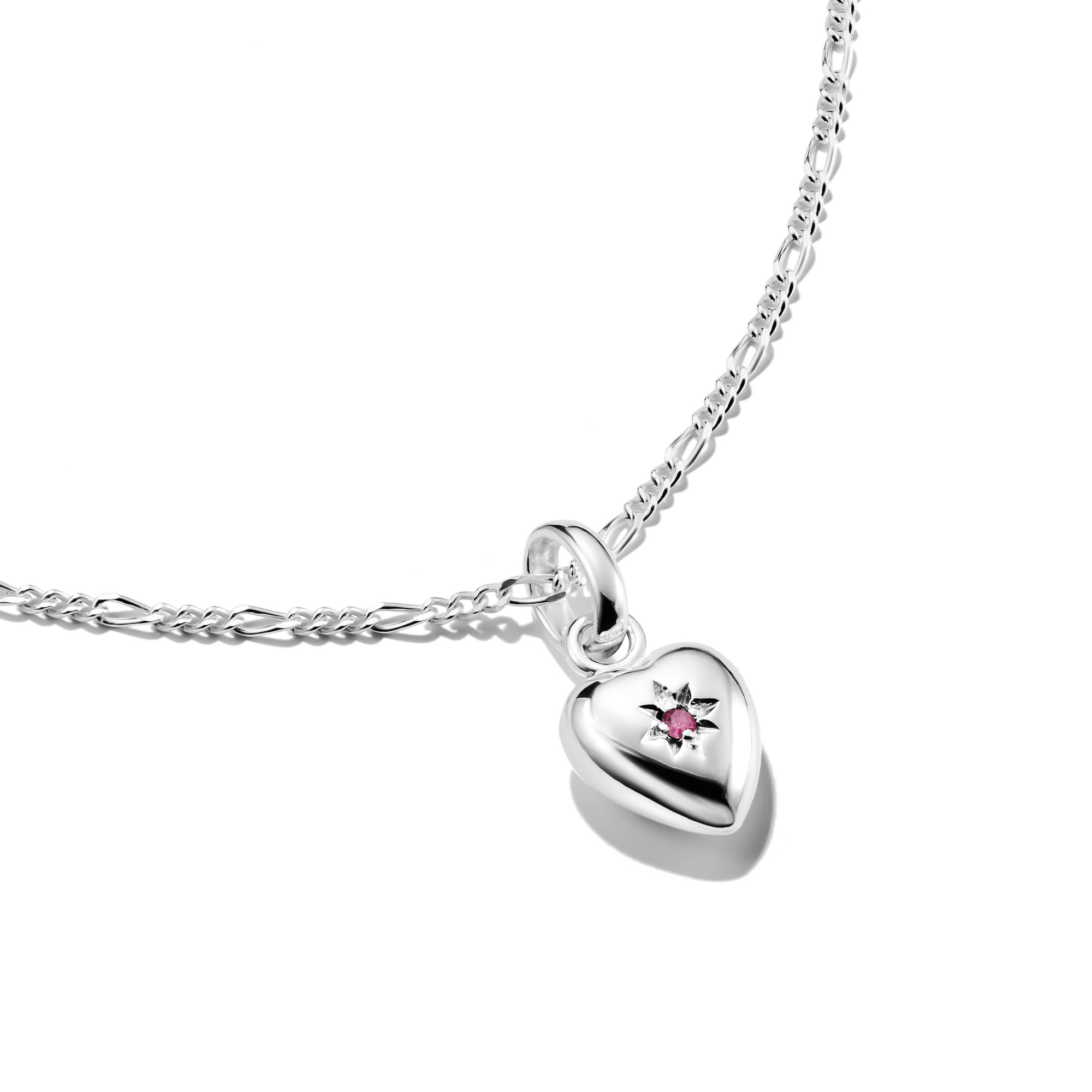 THOMAS SABO Charm Herz »Charm Herz mit Stern - Connect, CC1234-011-10, CC1234-414-14«, mit Rubin (synth.), Zirkonia (synth.)