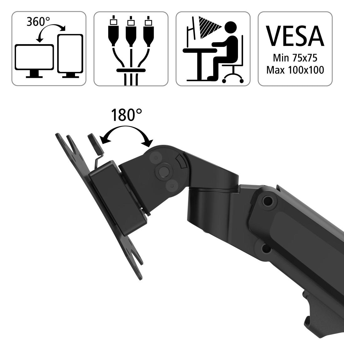 Hama Monitor-Halterung »Bildschirm Halterung, höhenverstellbar mit Gasfeder, 13-35" Monitorarm«, bis 89 cm Zoll