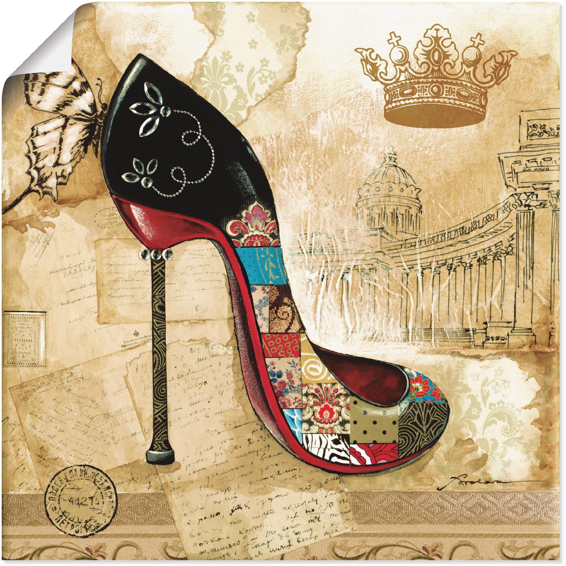 Artland Wandbild »Veränderliche Zeiten I - Stiletto«, Modebilder, (1 St.), als Alubild, Leinwandbild, Wandaufkleber oder Poster in versch. Größen