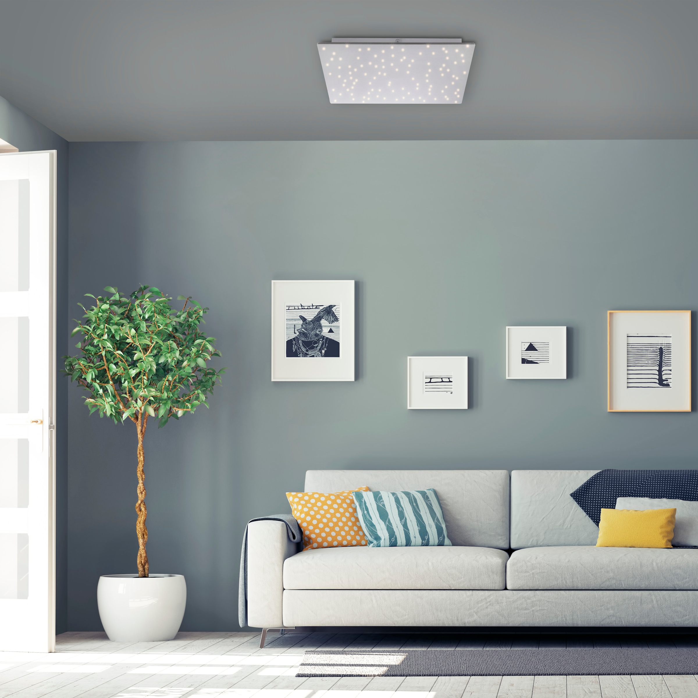JUST LIGHT LED Deckenleuchte »SPARKLE«, 1 flammig, Leuchtmittel LED-Board | LED fest integriert, CCT - über Fernbedienung