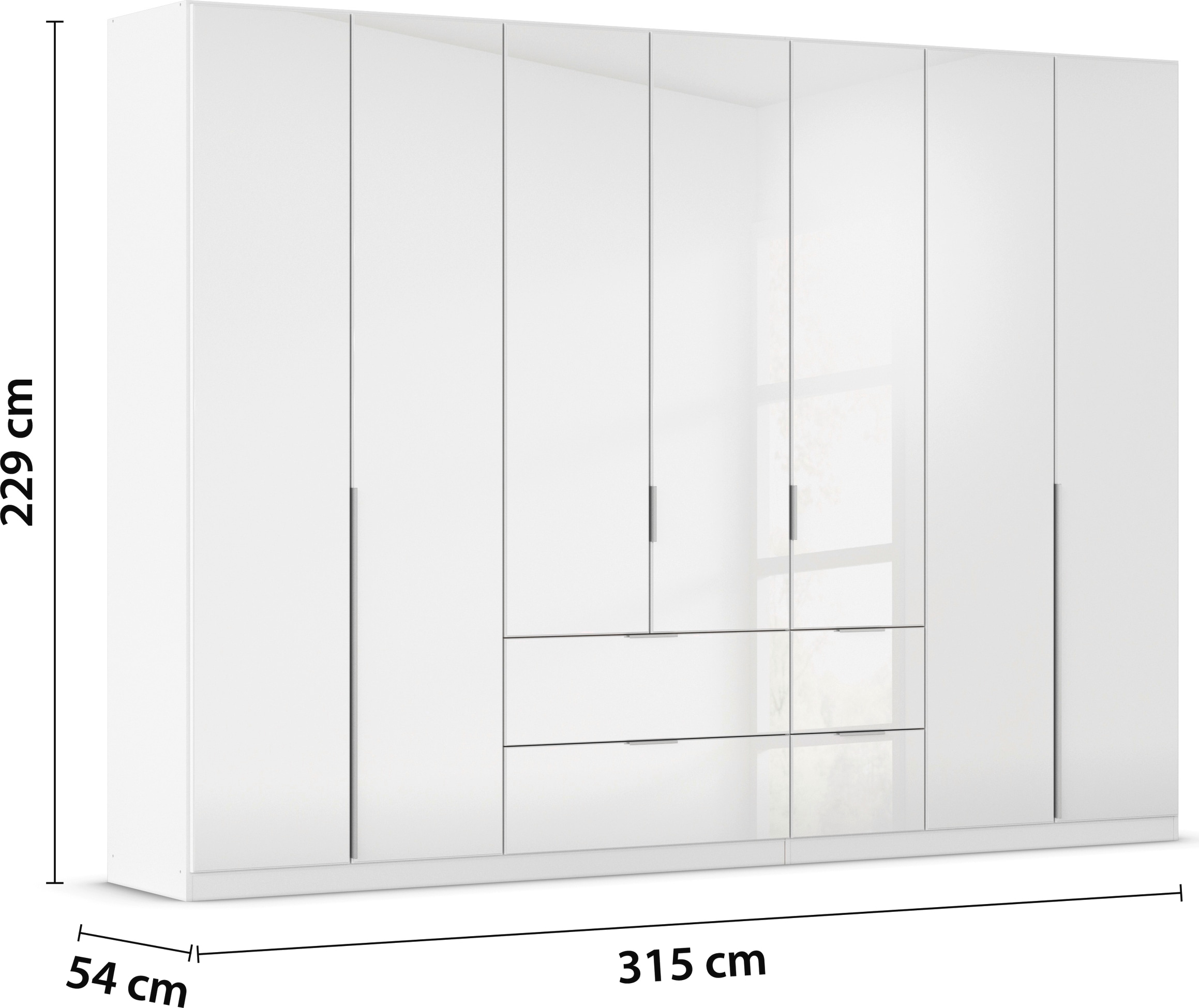 rauch Drehtürenschrank »Kleiderschrank Kleiderschränke Schrank Garderobe AGORDO mit Glasfront«, mit Außenschubkästen, in 6 Breiten und 2 Höhen MADE IN GERMANY
