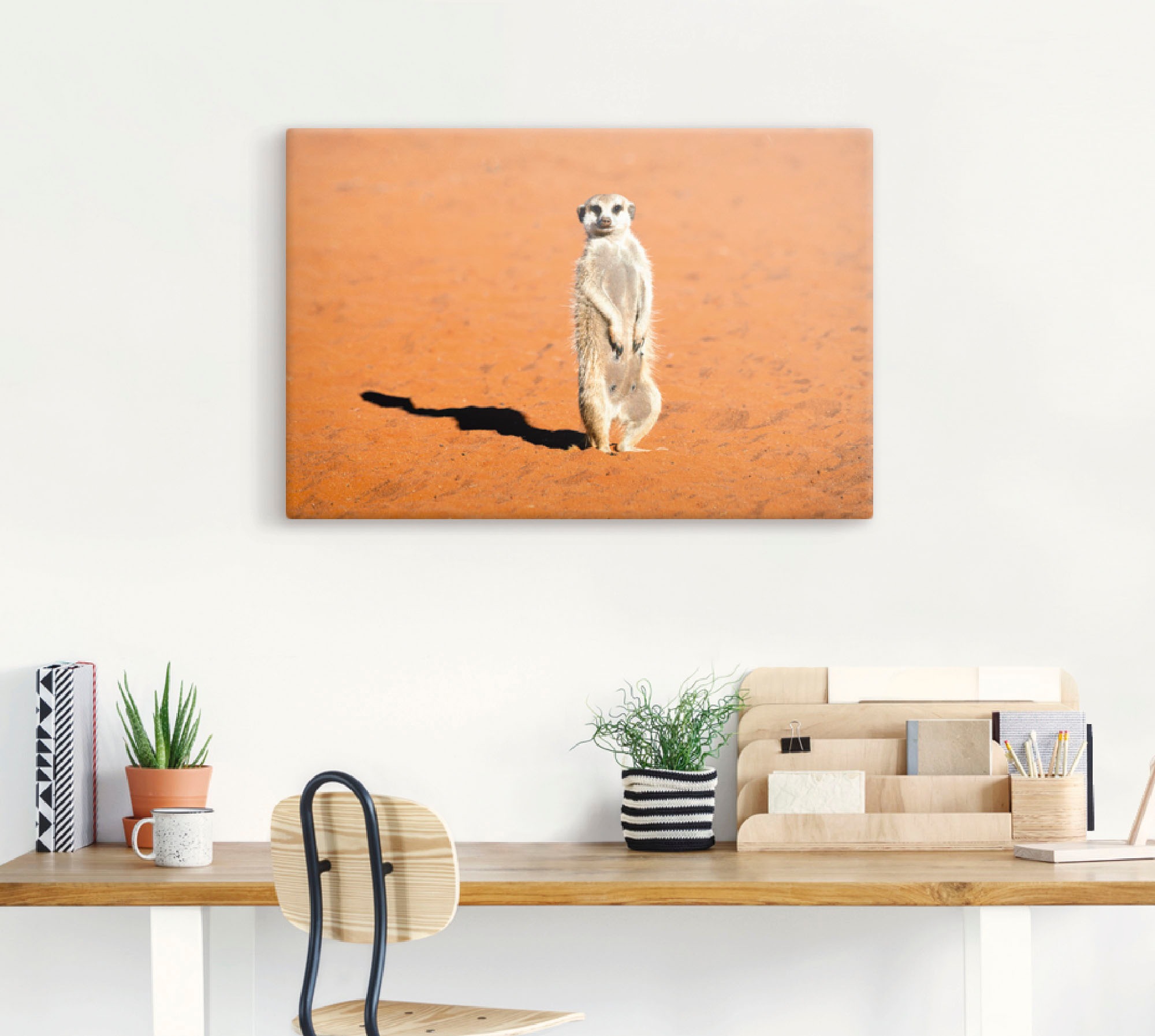 Artland Wandbild »Erdmännchen«, Wildtiere, (1 St.), als Alubild, Leinwandbild, Wandaufkleber oder Poster in versch. Größen