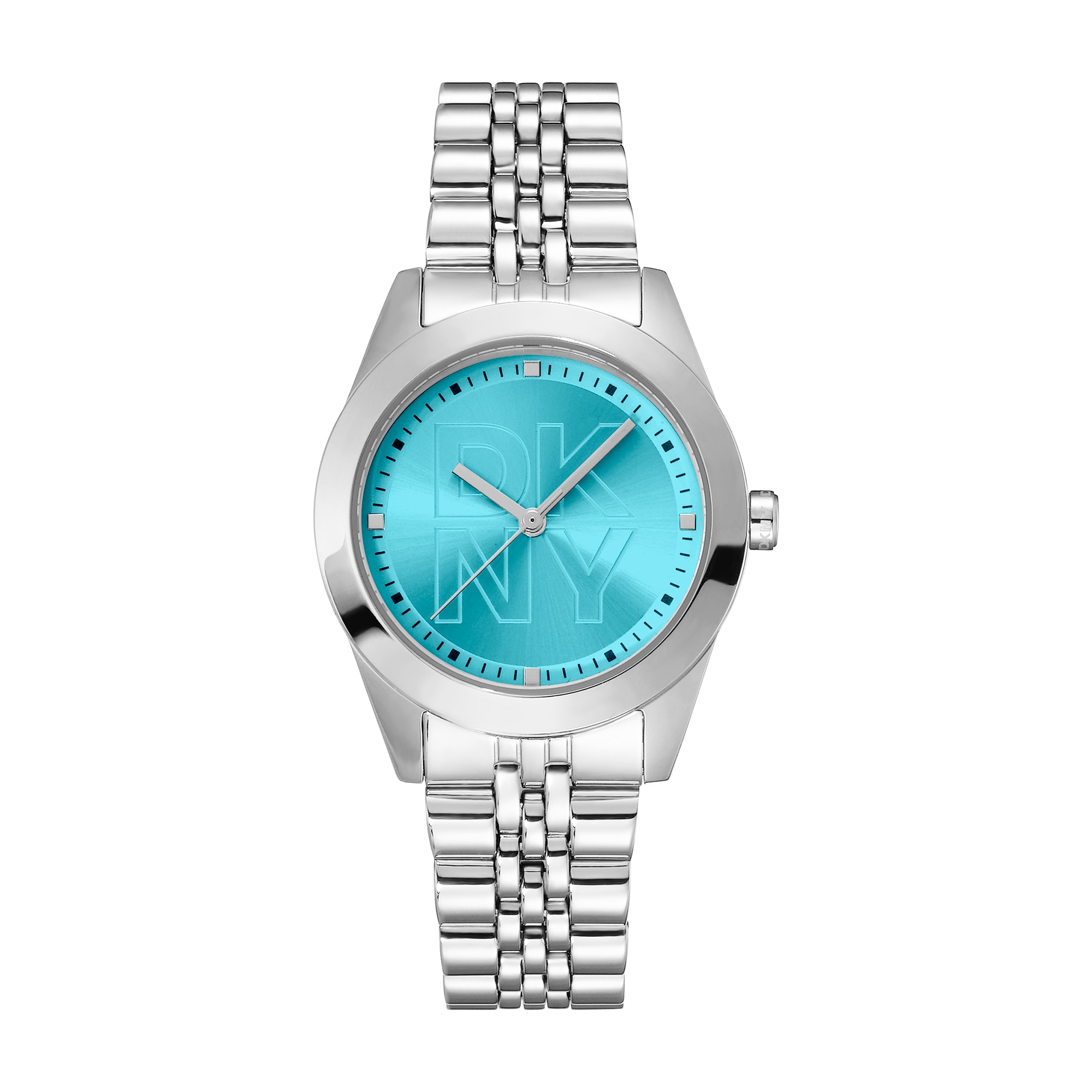 DKNY Quarzuhr »Parsons Logo« Armbanduhr, Damenuhr, Edelstahlarmband, analog