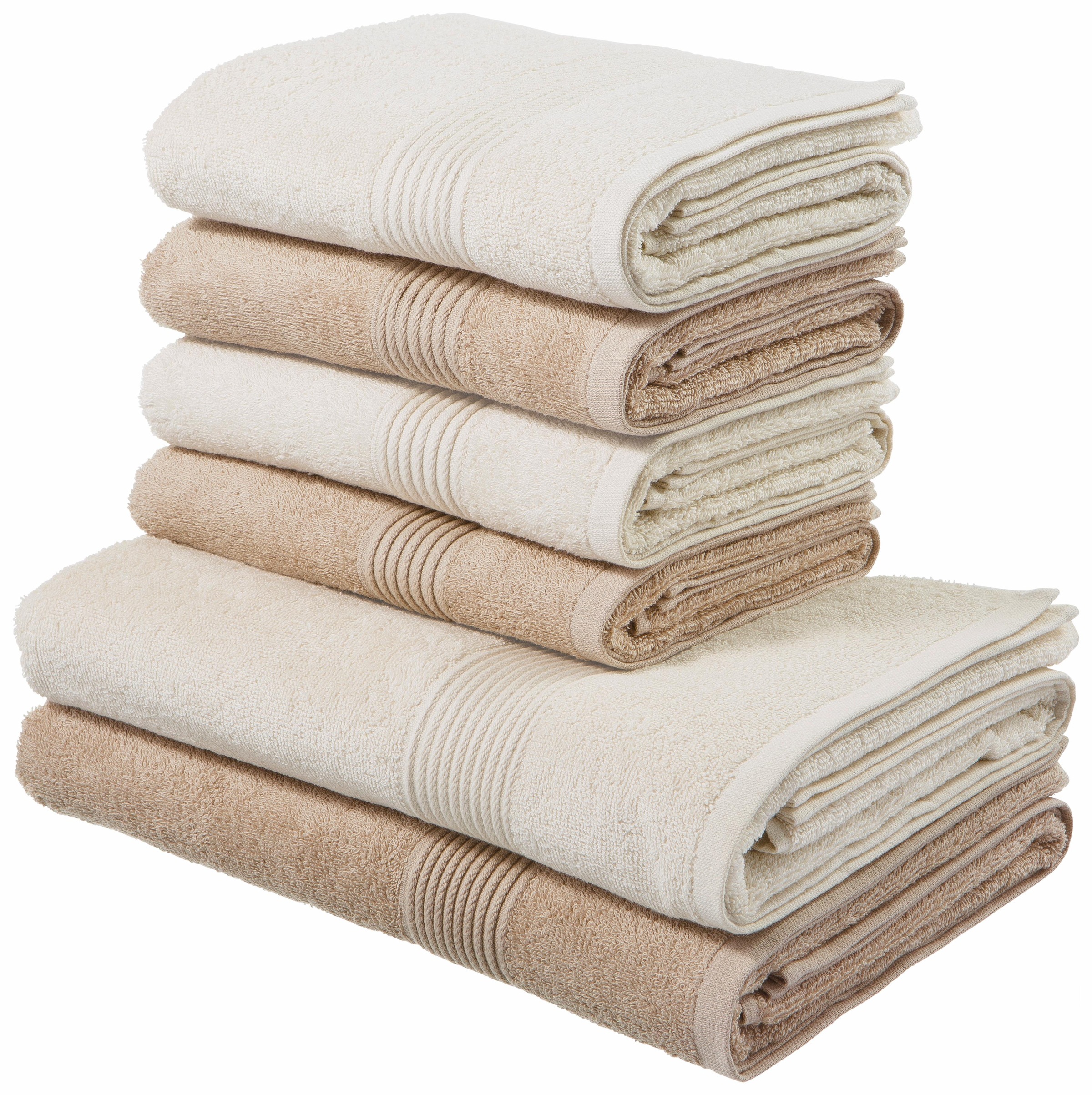 my home Handtuch Set »Anna, 2 Duschtücher 70x140, 4 Handtücher 50x100«, Set günstig online kaufen