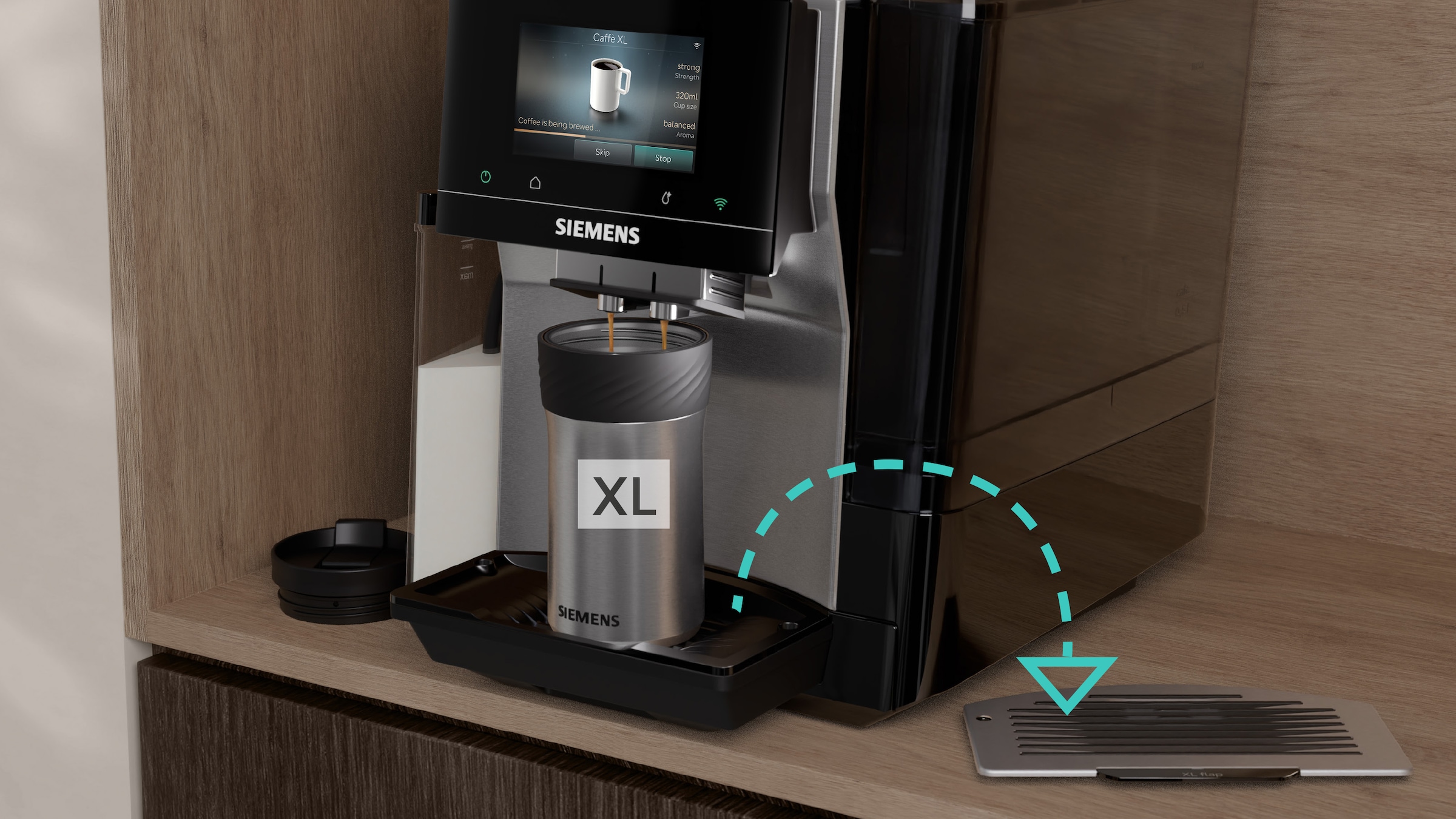 SIEMENS Kaffeevollautomat »TQ727D03« farbiges Full-Touch-Display, Doppeltassenfunktion, sehr leise, schwarz