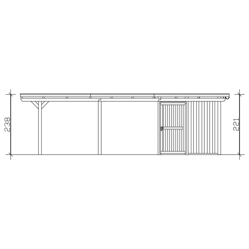 Skanholz Einzelcarport »Emsland«, Leimholz-Nordisches Fichtenholz, 291 cm, braun