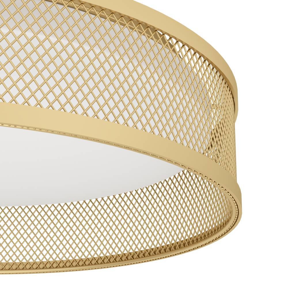 EGLO Deckenleuchte »LUPPINERIA«, 1 flammig, Leuchtmittel LED-Modul | LED fest integriert, Deckenleuchte, Metall in Messing und Kunststoff in Weiß, Ø 38,5 cm