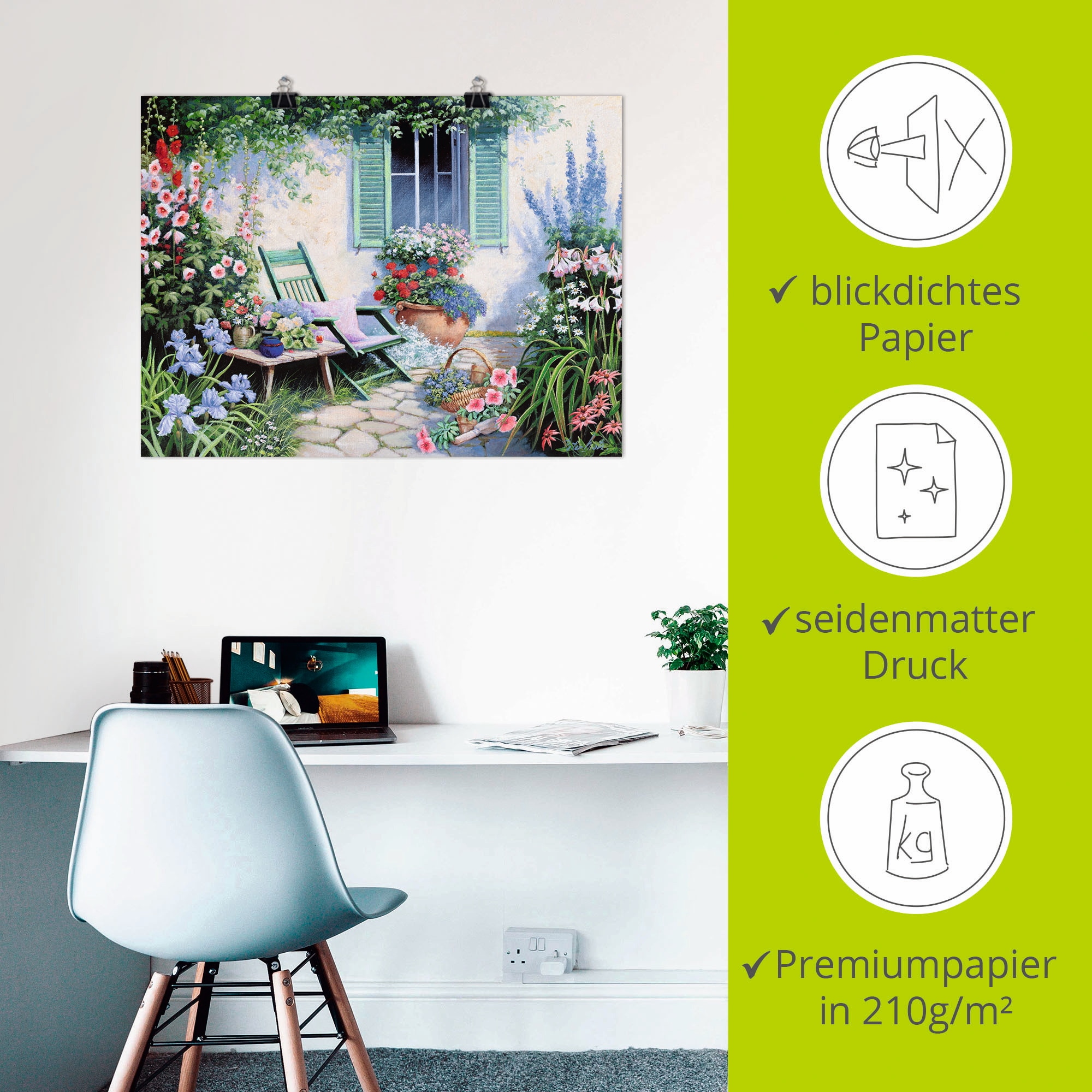 Artland Wandbild »Ein schöner Platz«, Garten, (1 St.), als Leinwandbild, Poster in verschied. Größen