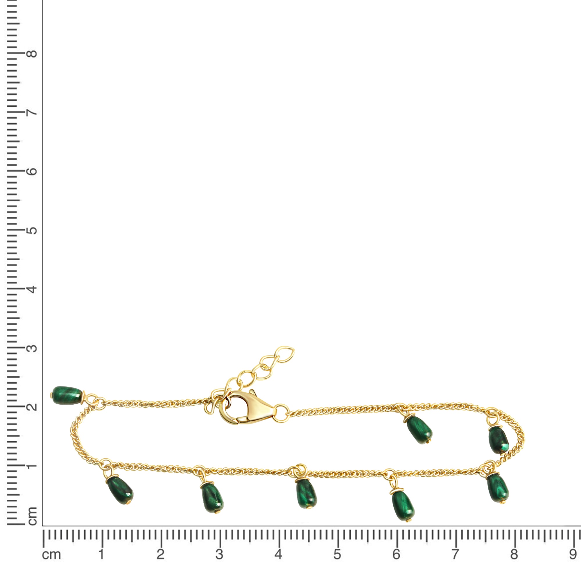 CELESTA Armband »925 Sterling Silber vergoldet Malachit«