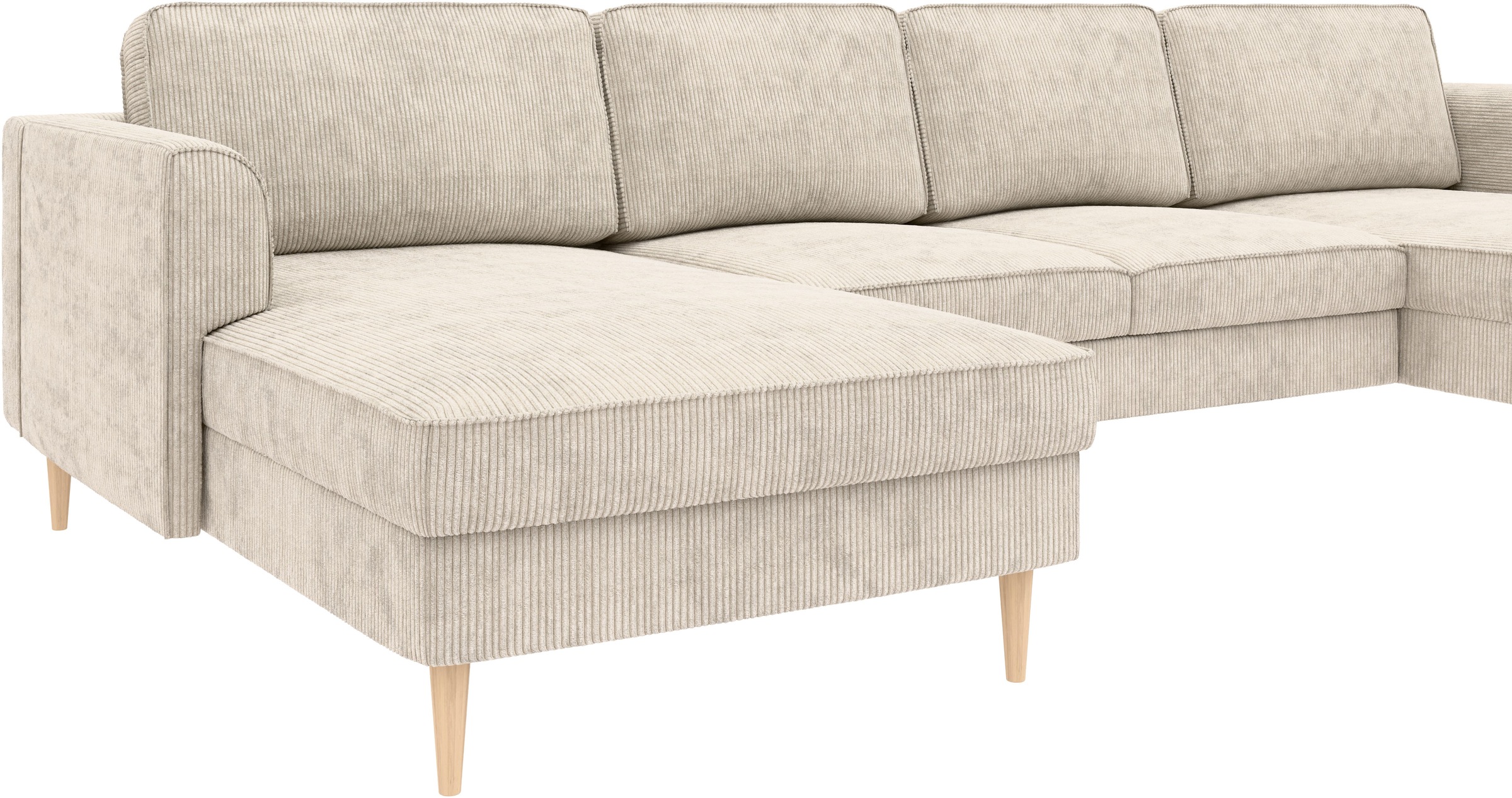 Home affaire Wohnlandschaft »Booster Couch wahlweise mit Schlaffunktion und Bettkasten-auch in Cord«, Sofa in U-Form, Breite 305 cm