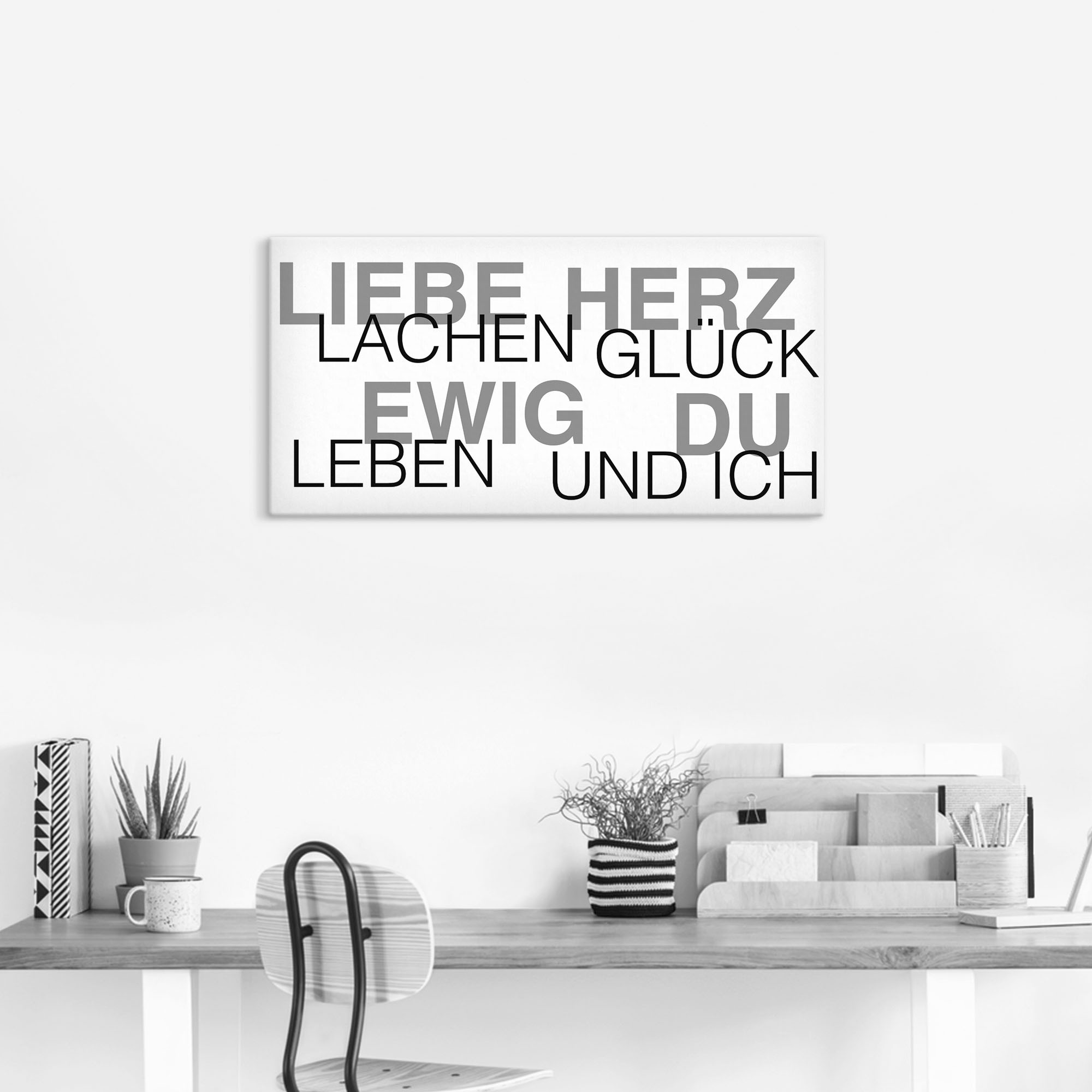 Artland Wandbild »Liebe Statement Bild«, Sprüche & Texte, (1 St.), als Alub günstig online kaufen