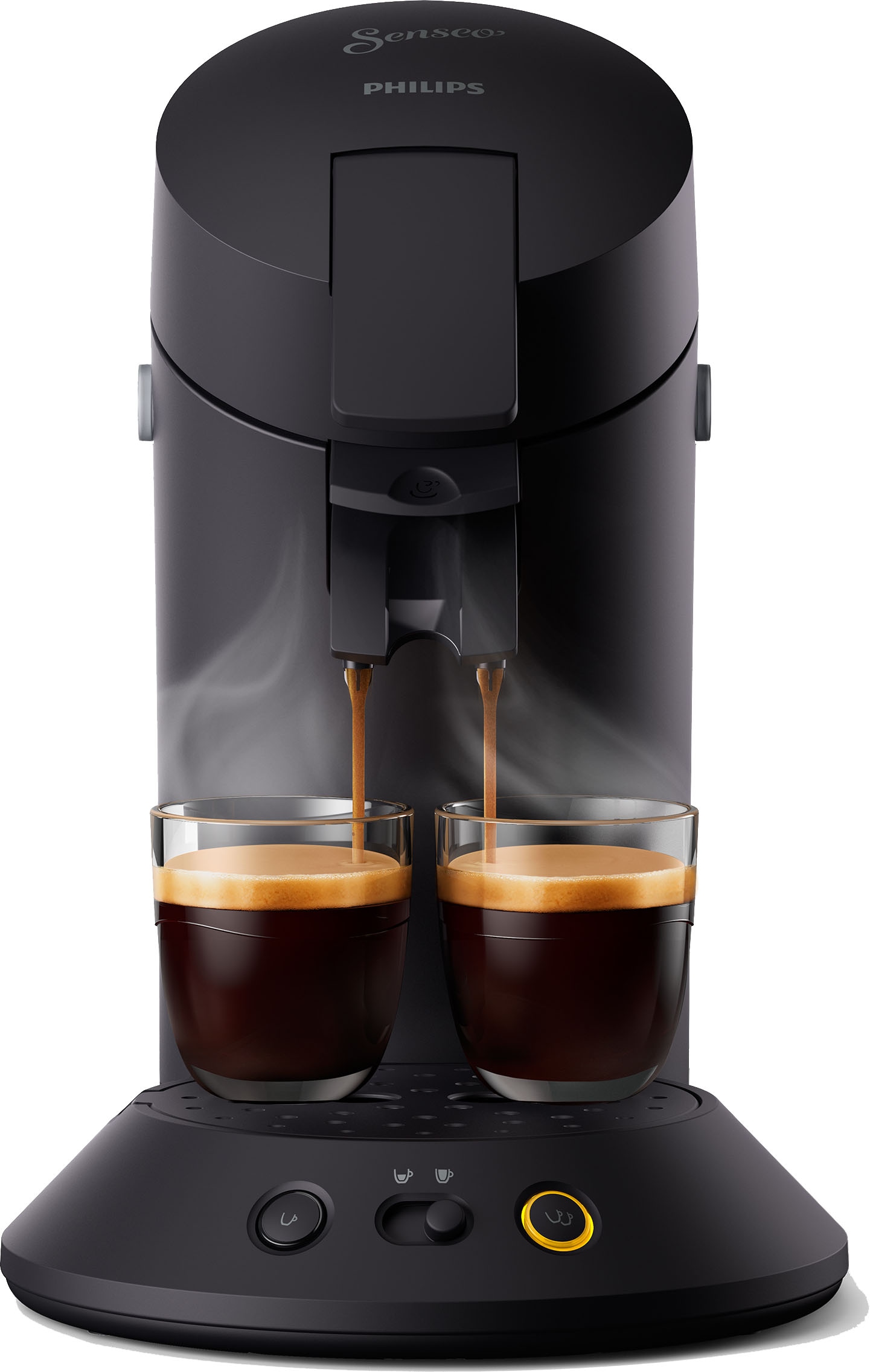 Philips Senseo Kaffeepadmaschine »Original Plus CSA 210/60«, aus 28% recyceltem  Plastik und mit 2 Kaffeespezialitäten, mattschwarz online bei